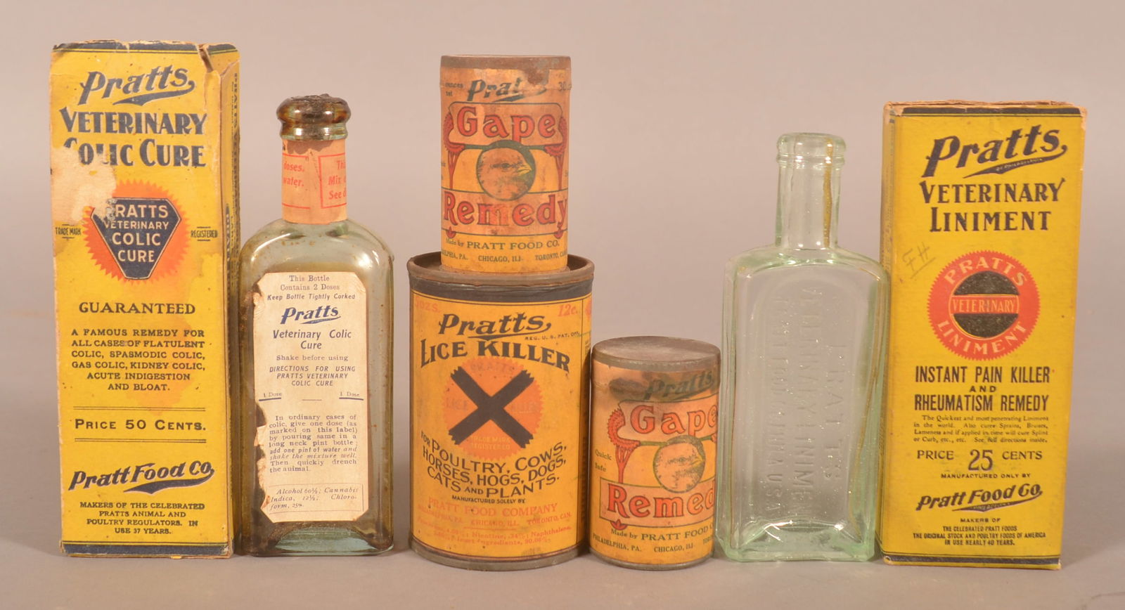 Group of Pratts Veterinary Bottles & Packages. (1 of 2)