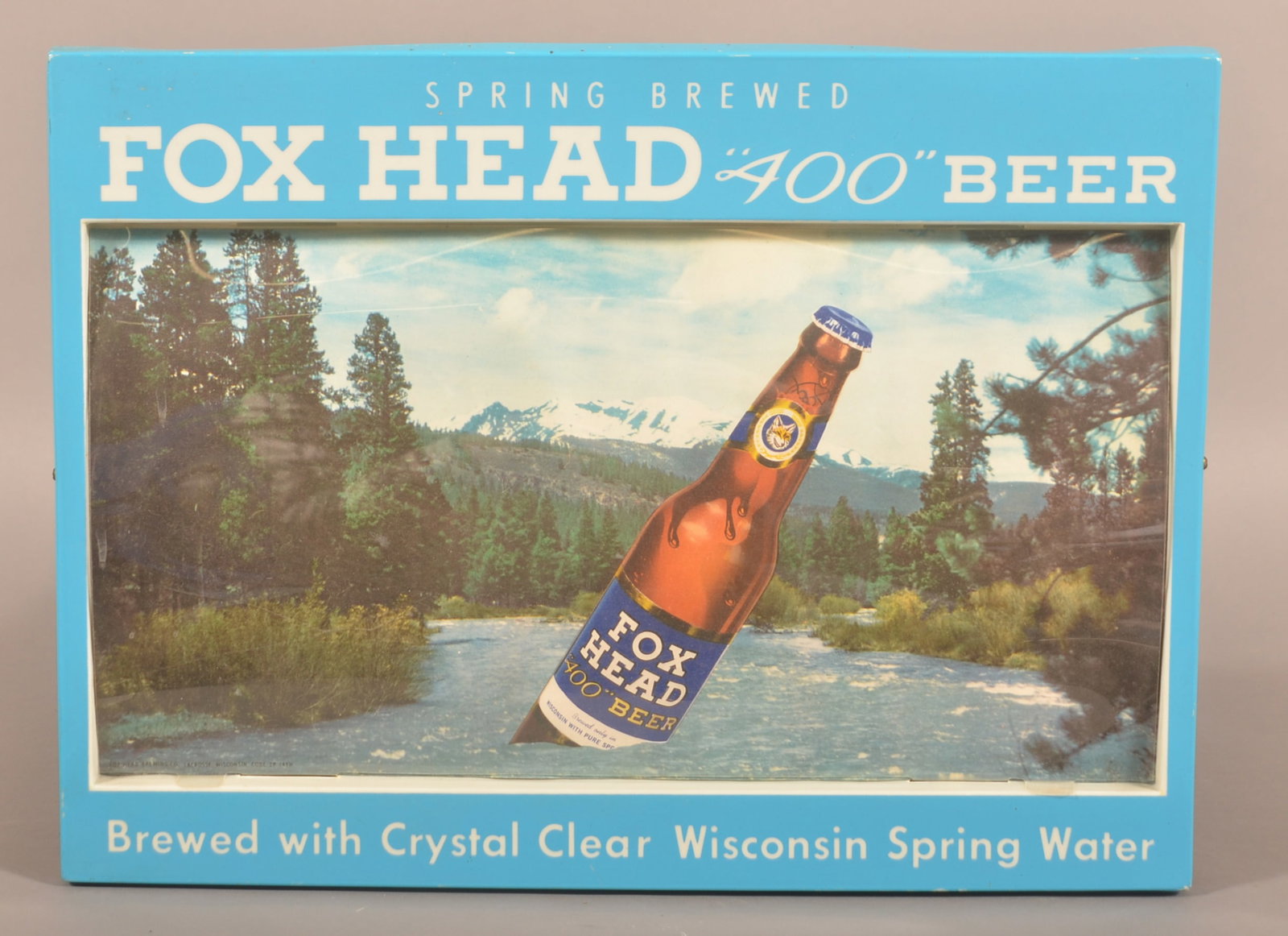 Excellent Backlit Fox Head "400" Bar Top Sign. (1 of 6)