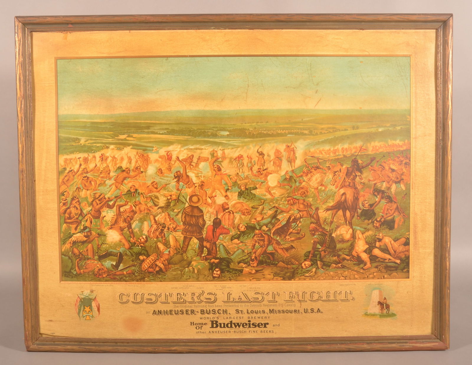 Iconic Budweiser Brewing Custer's Last Fight Sign. (1 of 5)