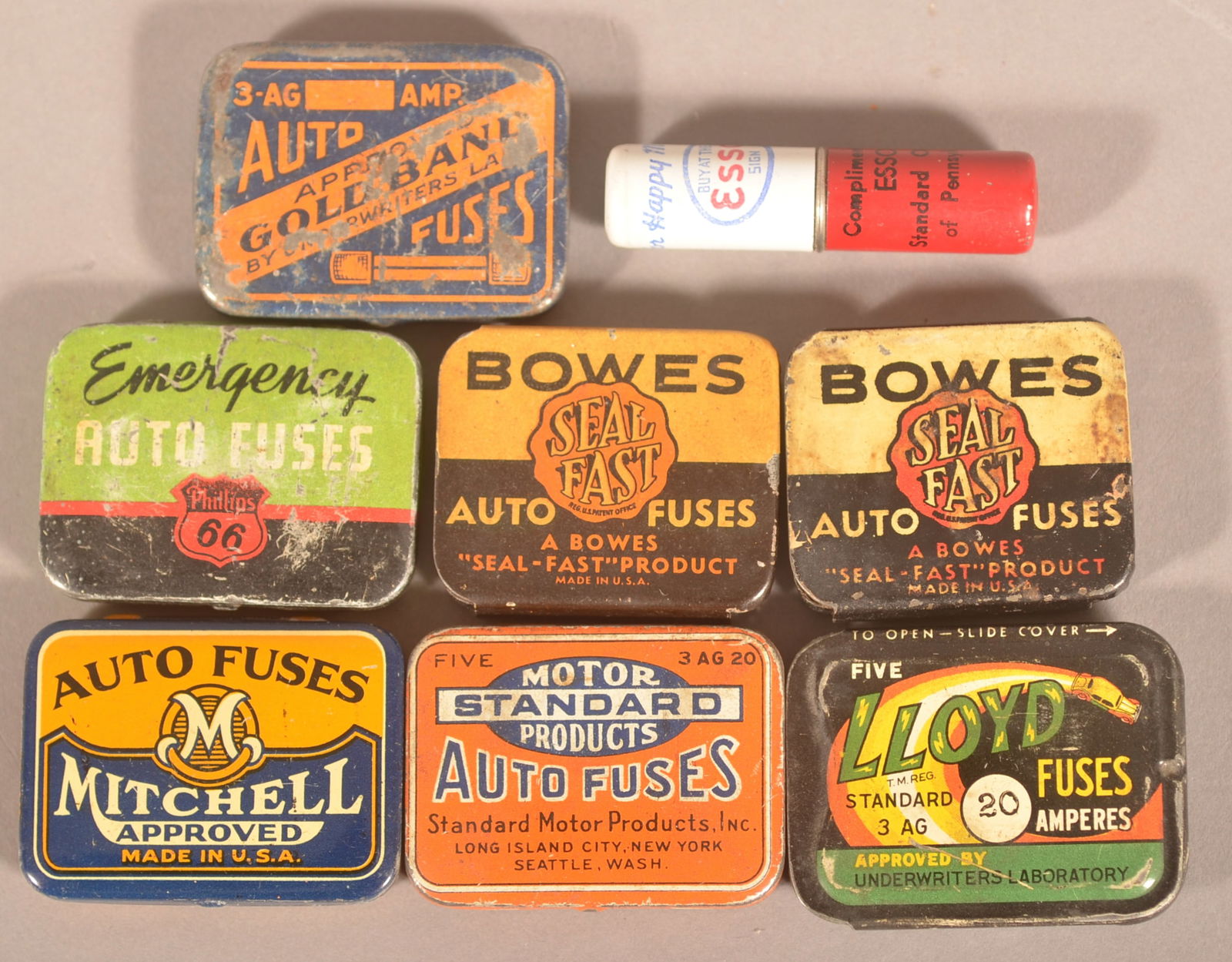 Phillips 66, Bowes, Lloyd, Goldband Fuse Tins. (1 of 3)