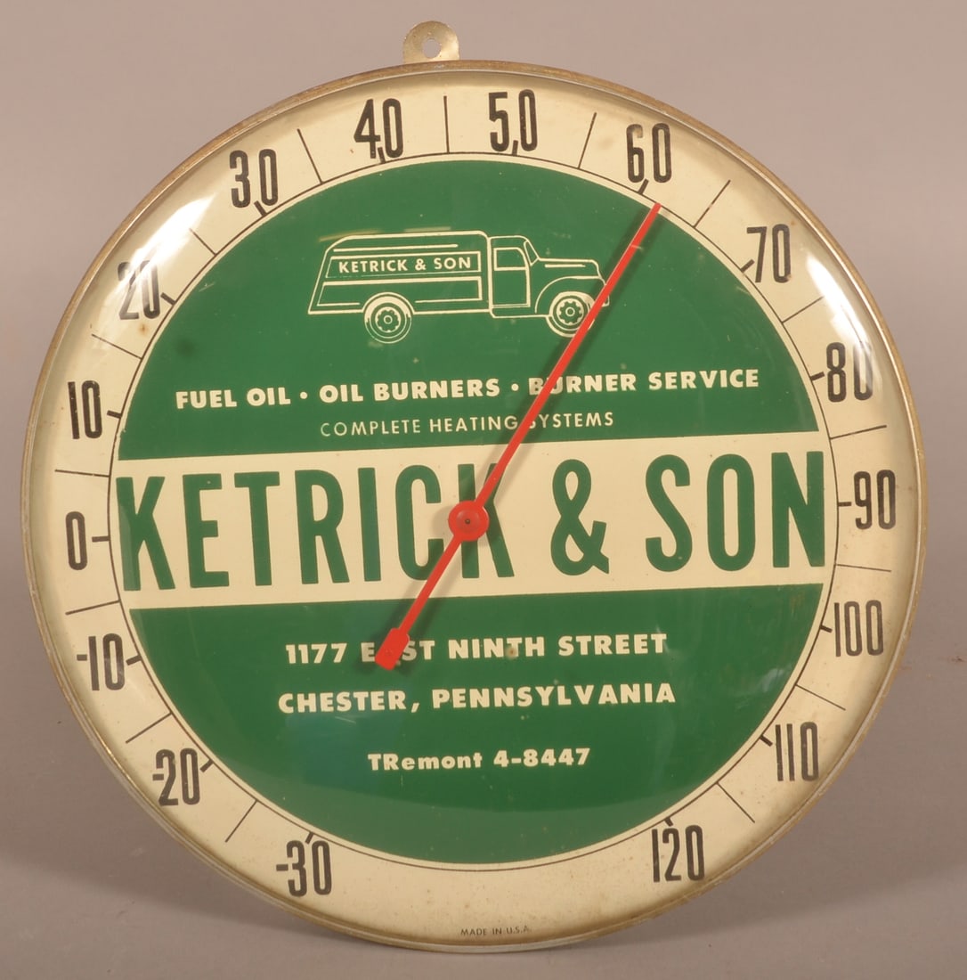 Ketrick & Son Chester, PA Advertising Thermometer. (1 of 3)