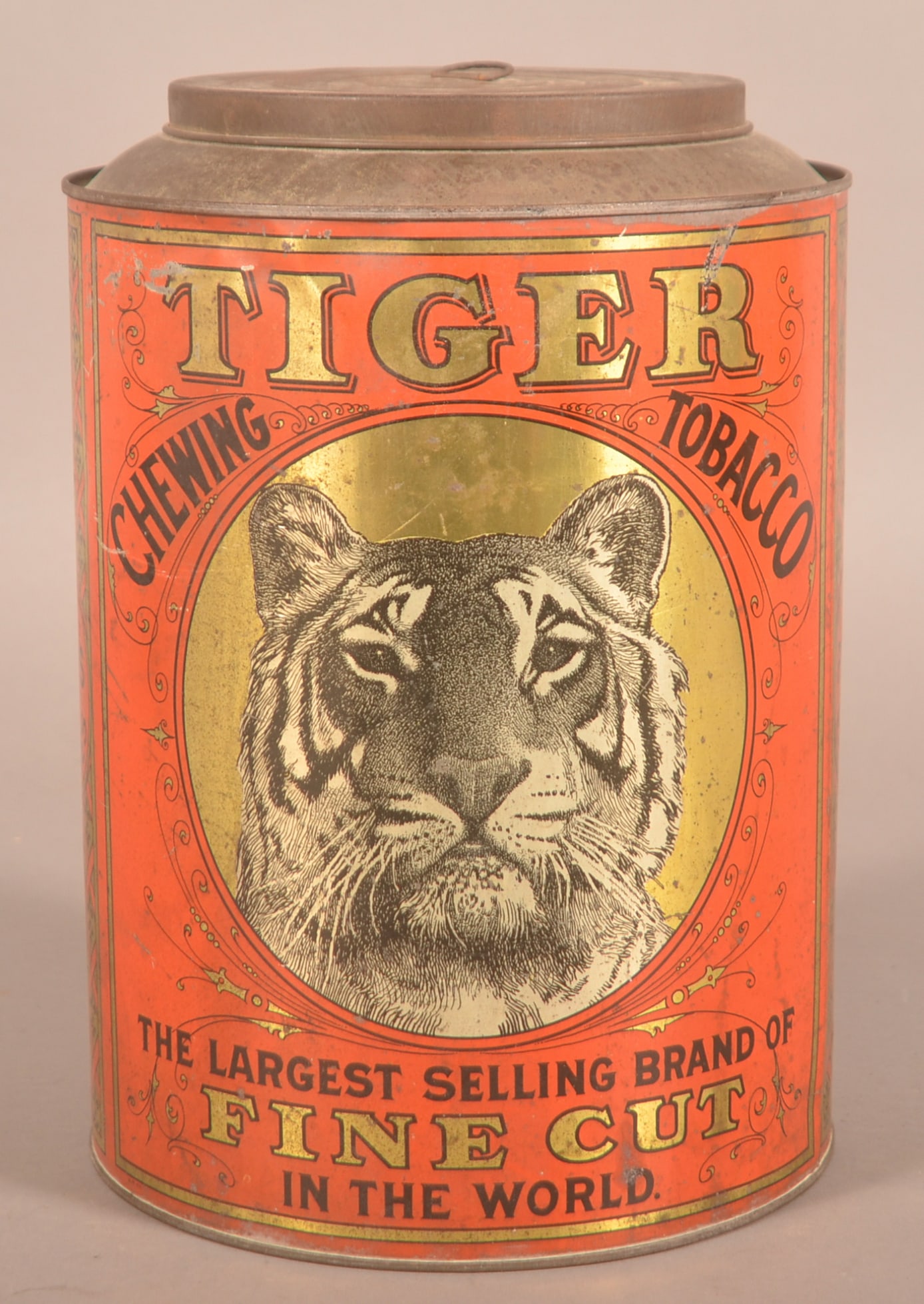 Rare "Two Headed" Red Tiger Tobacco Tin. (1 of 4)
