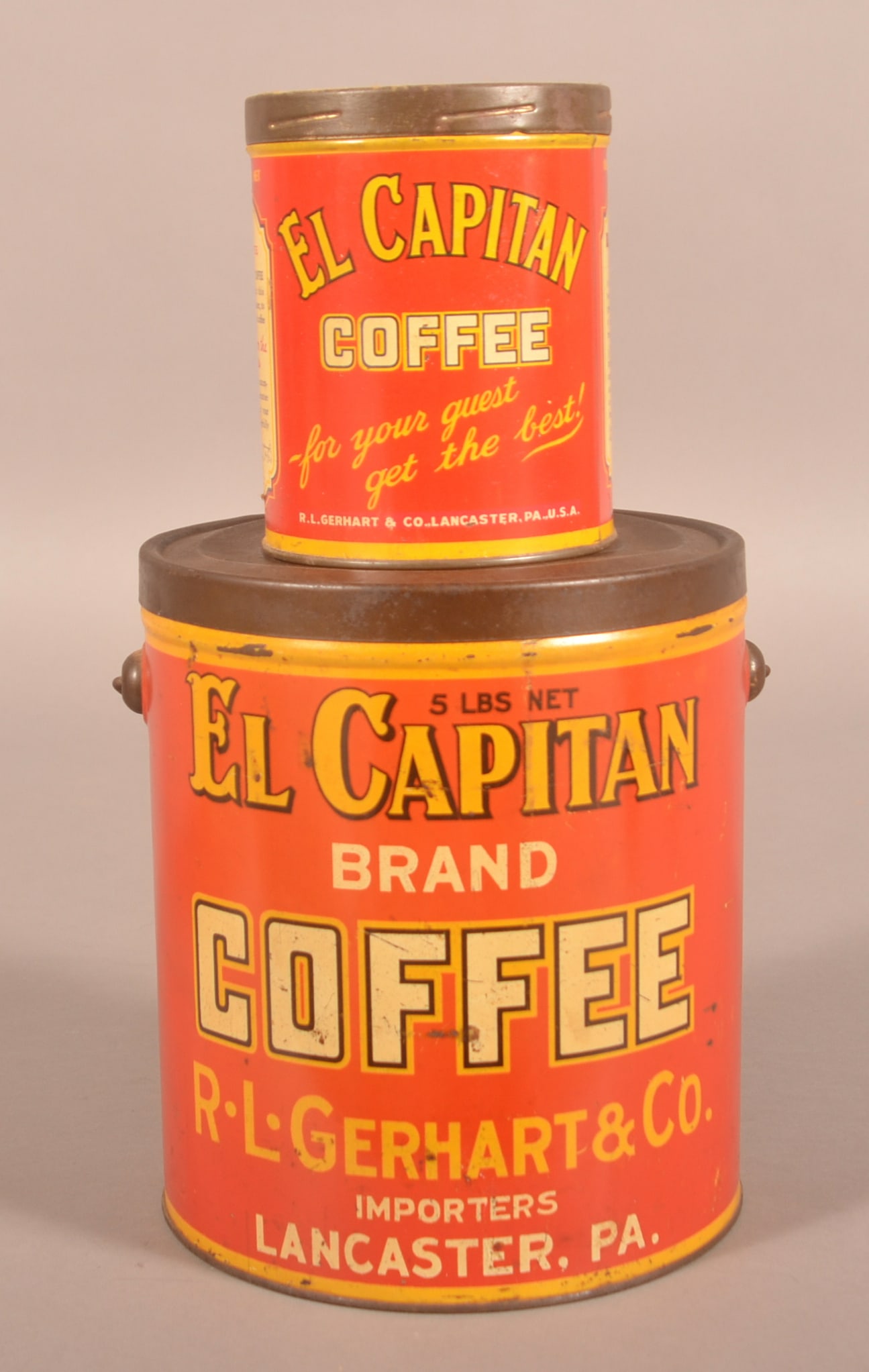 Lancaster, PA El Capitan Coffee Display Tins. (1 of 3)