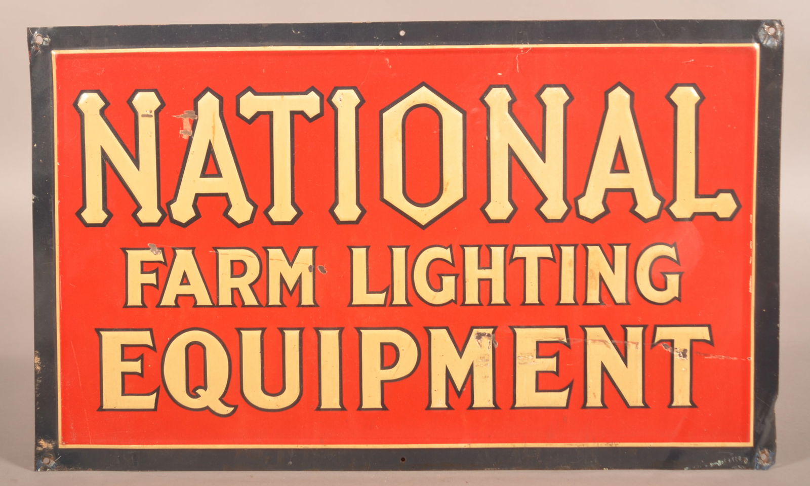 Red/White/Blue National Farm Equip Tin Sign. (1 of 2)