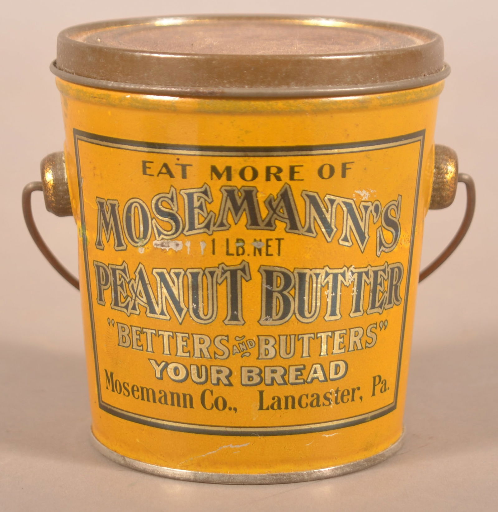1 lb. Mosemann's Peanut Butter Tin Lancaster, PA. (1 of 3)