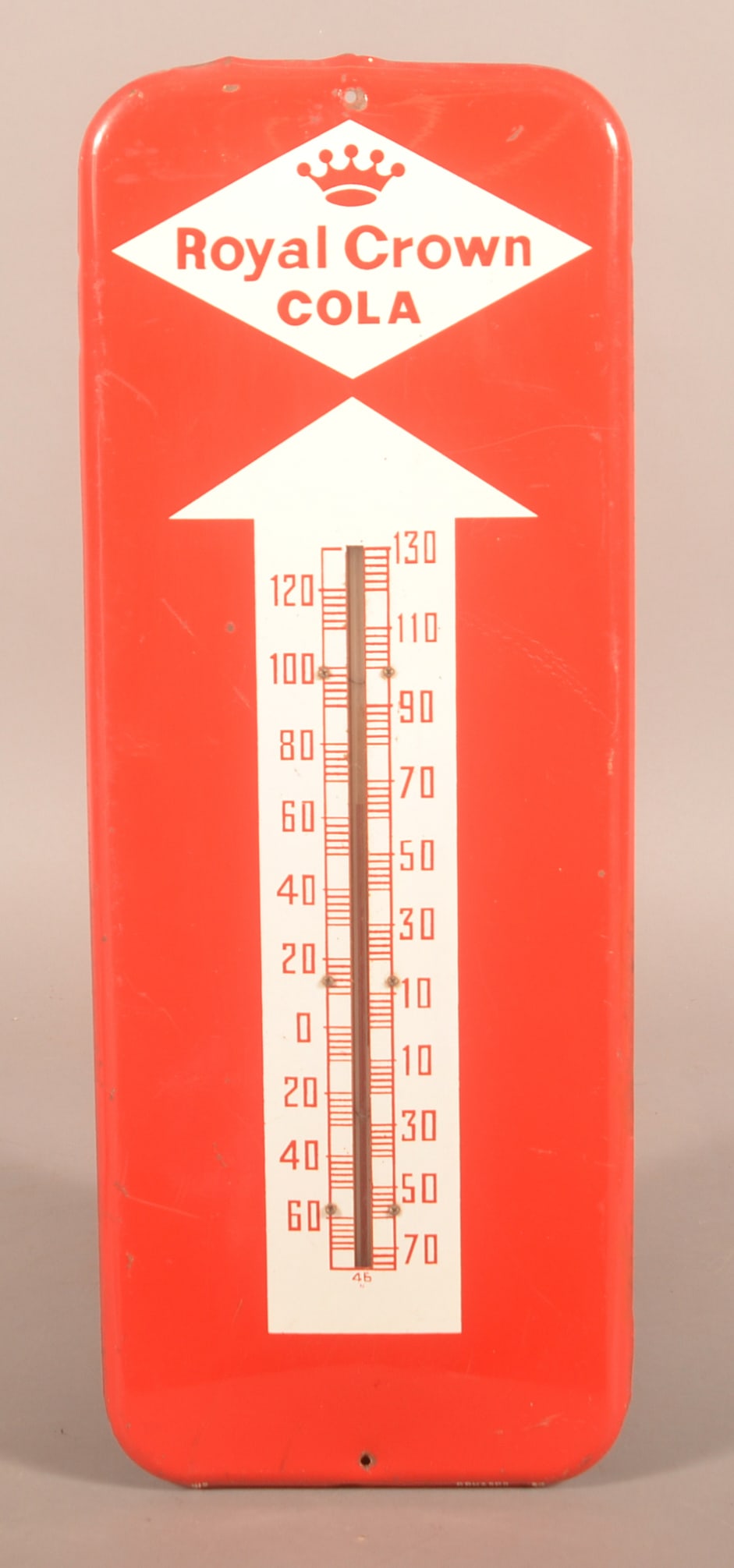Royal Crown Cola Donasco 1959 Thermometer.: Bright colors, marked on bottom with working thermometer. 25-1/2"H x 9-1/2"W