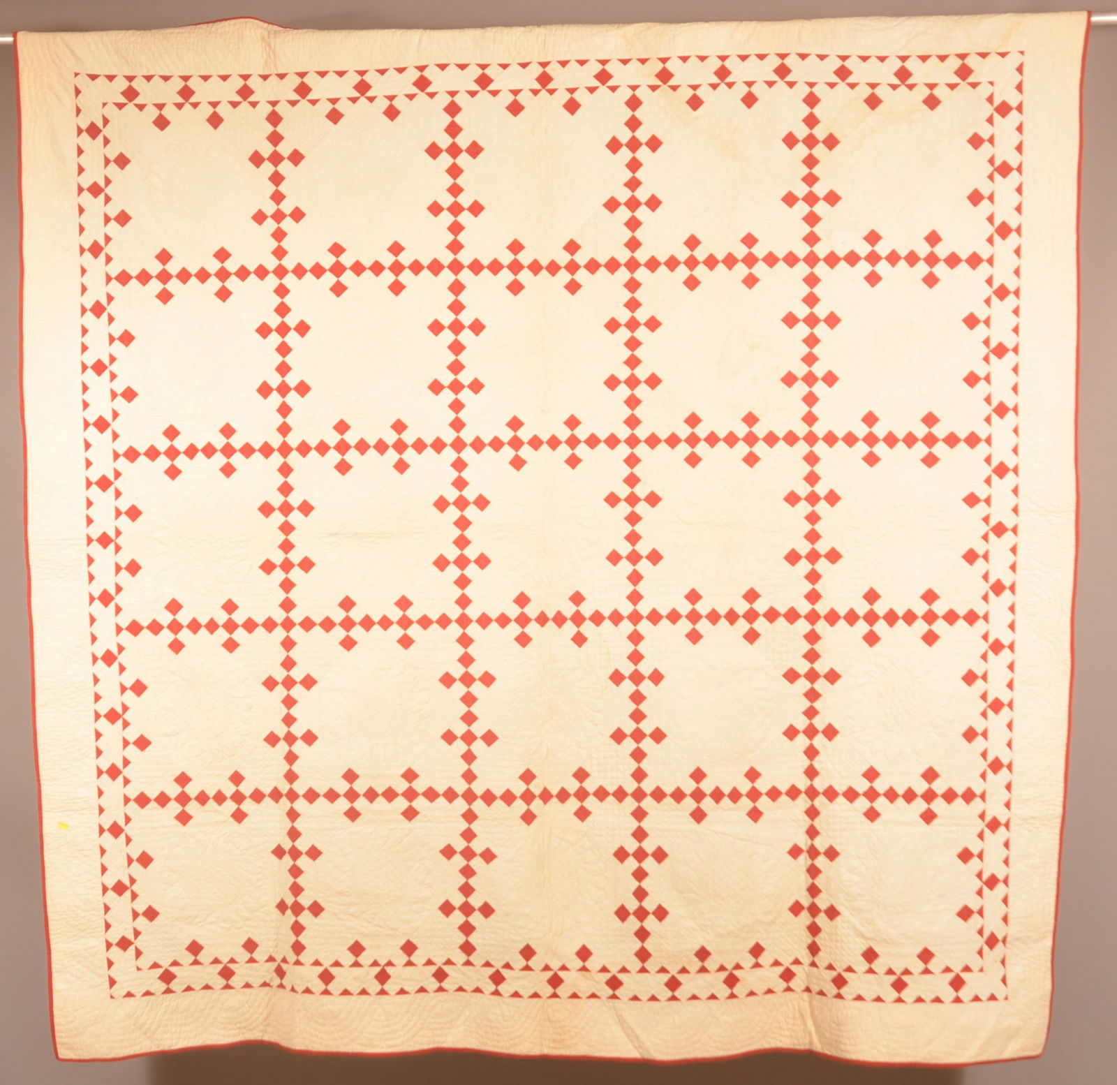 Antique PA Red & White 9-Patch Quilt. (1 of 6)