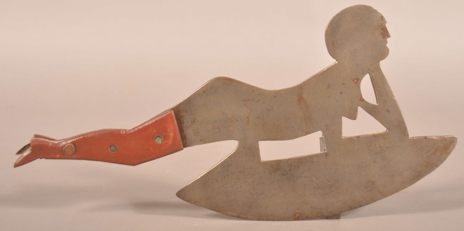 Great Folk Art Figural Diving Woman Meat Cleaver. (1 of 3)