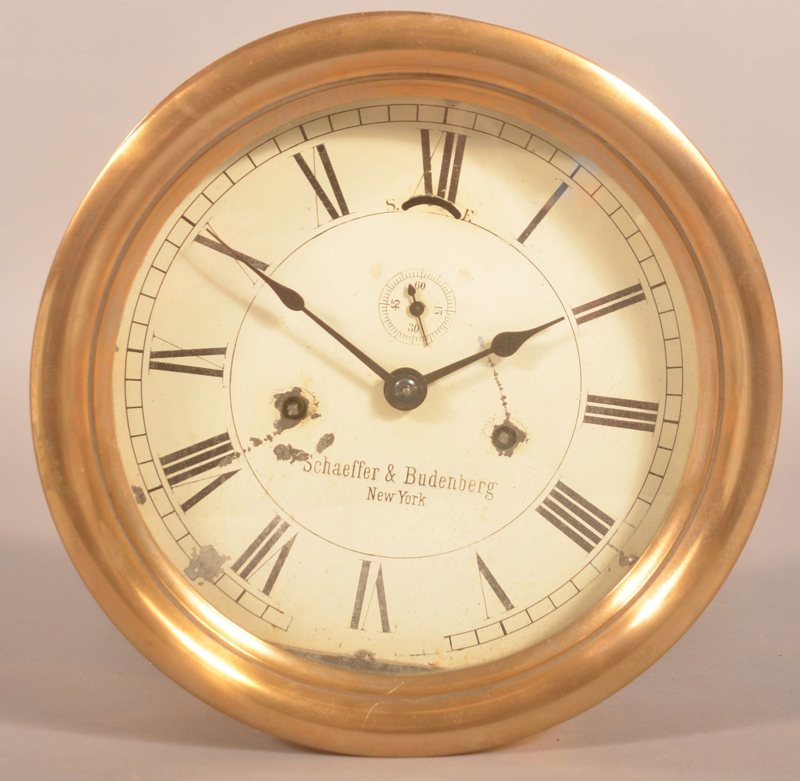 Schaeffer & Budenberg Brass Ships Clock. (1 of 5)