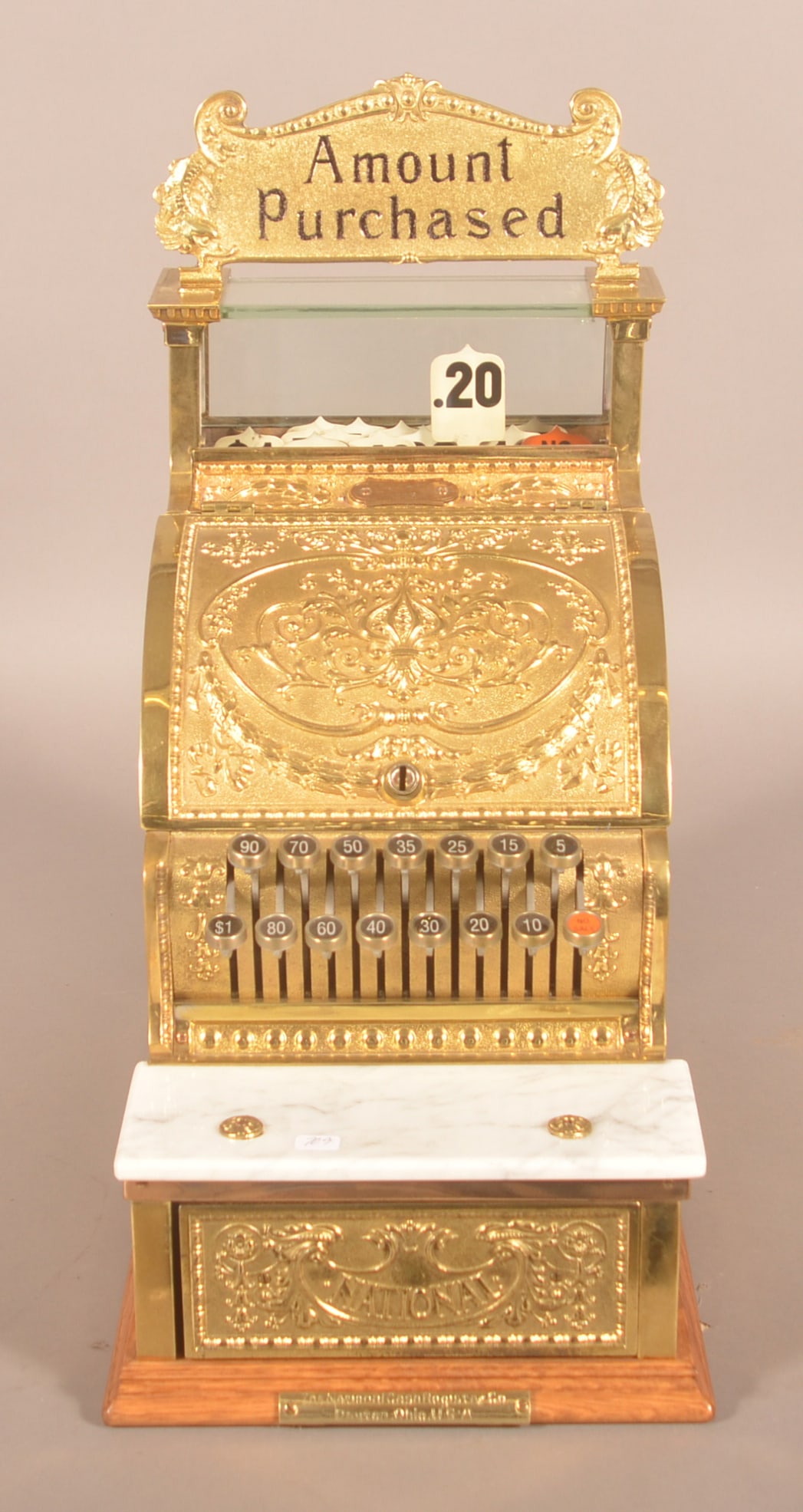 Brass National Cash Register Model 313 $1 Machine. (1 of 8)