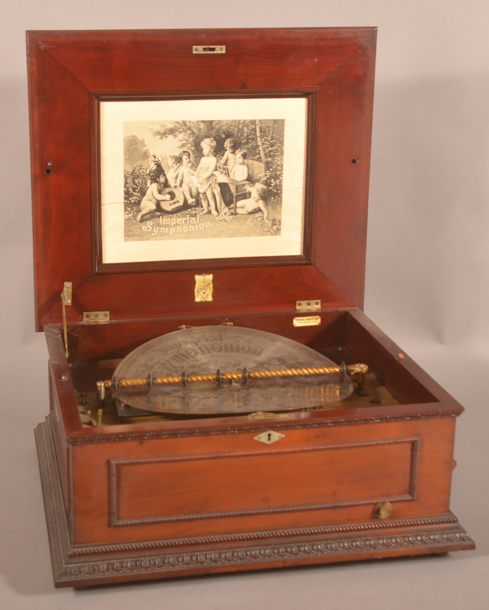 Victorian Imperial Symphonion 15" Disc Music Box. (1 of 8)