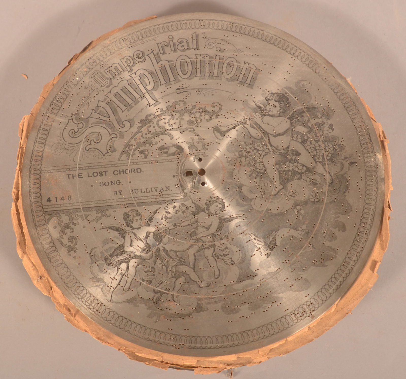 Symphonion Music Box Discs.: Nice selection of 21 discs with the original storage paper still in between. 15" D