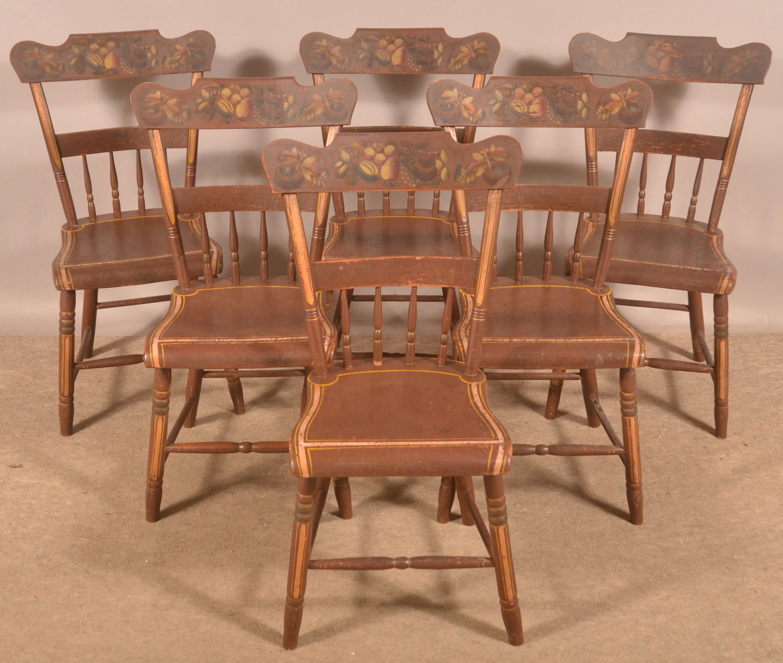Set of 6 PA Plank Seat Chairs. (1 of 5)