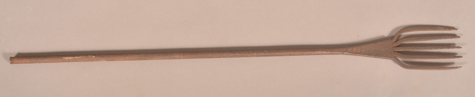 Initialed & Dated Wrought Iron Fishing Gig.: Dated 1887 and initialed "WHS". 27-1/2"L