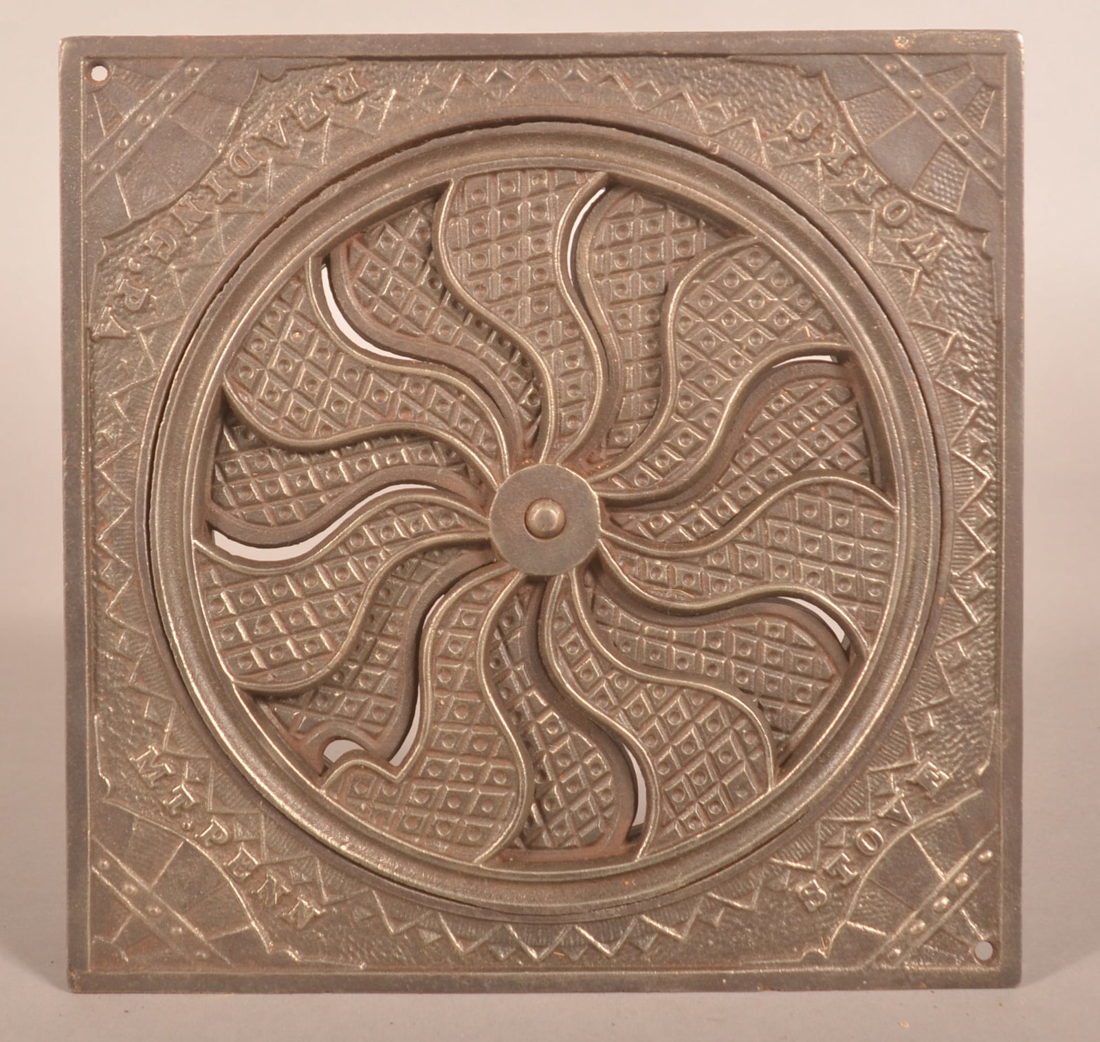 Mt. Penn Stove Works Reading, PA Heat Register.: Beautiful design in excellent condition. 9-1/2" square