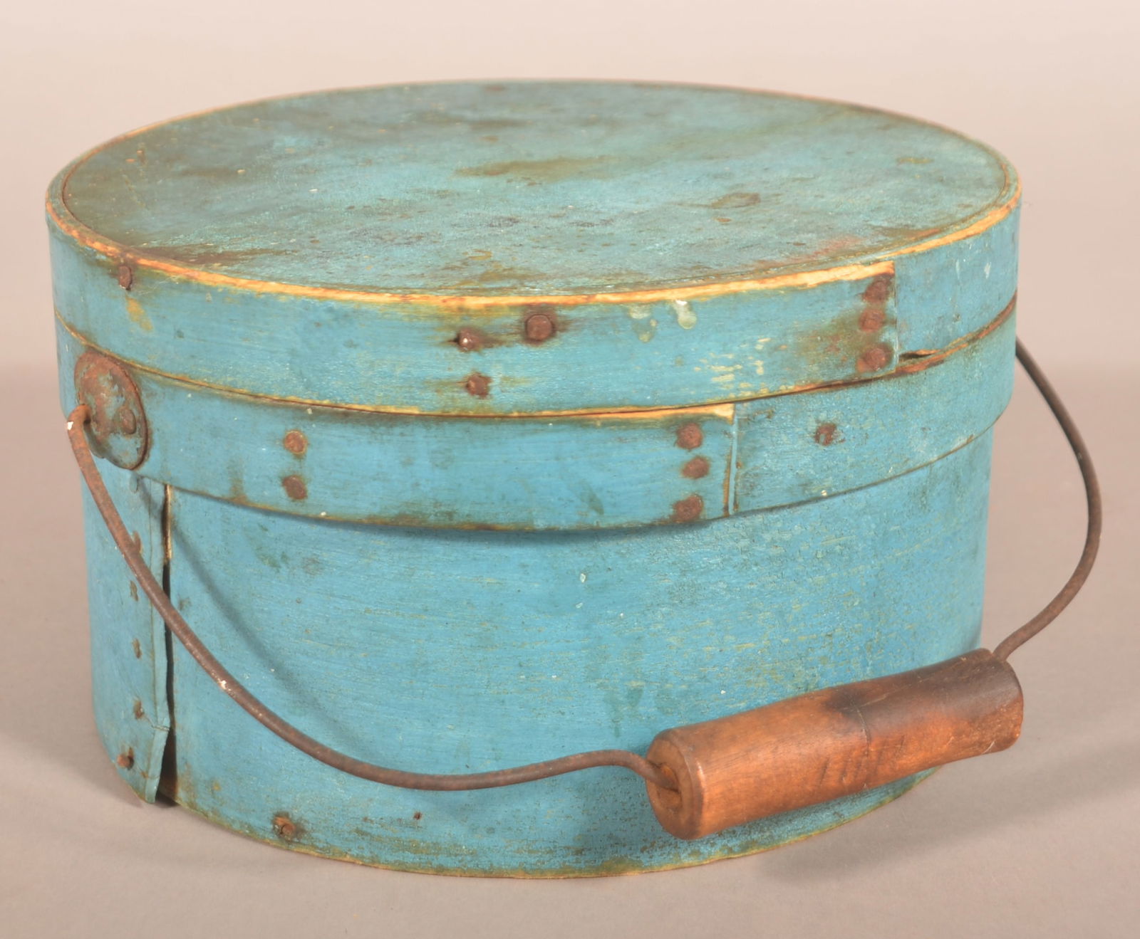 Early Sky Blue Bail-Handled Pantry Box. (1 of 4)