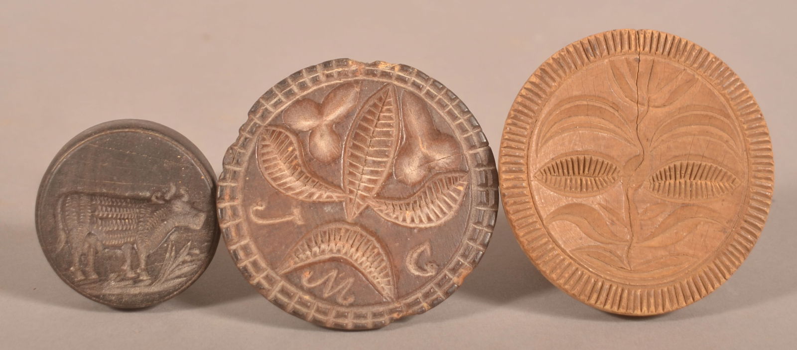 Three Carved Wood Butter Prints. (1 of 3)