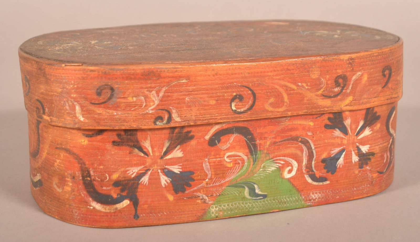 19th C. Paint-Decorated Bride's Box. (1 of 7)