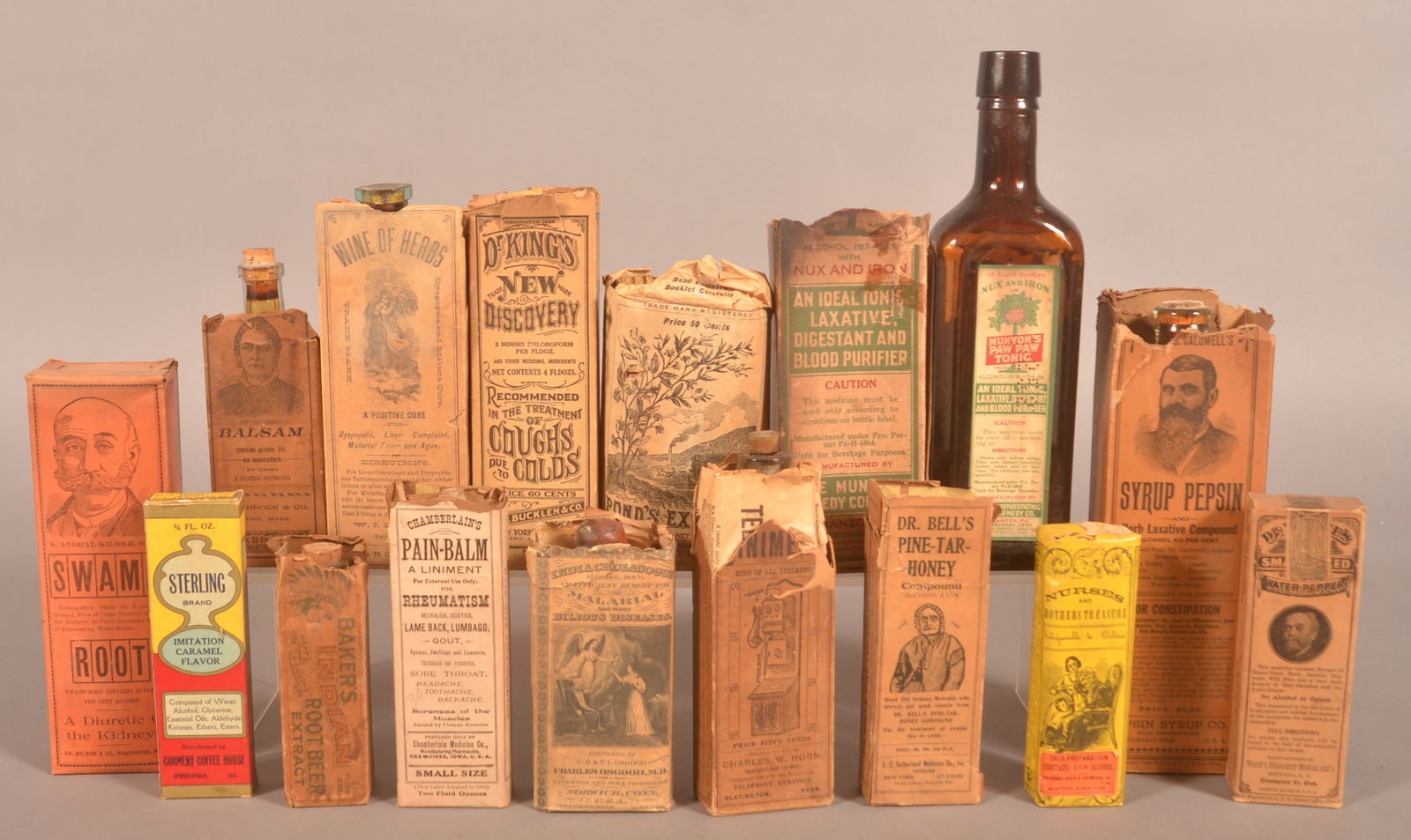 Collection Antique Apothecary Bottles & Boxes. (1 of 4)