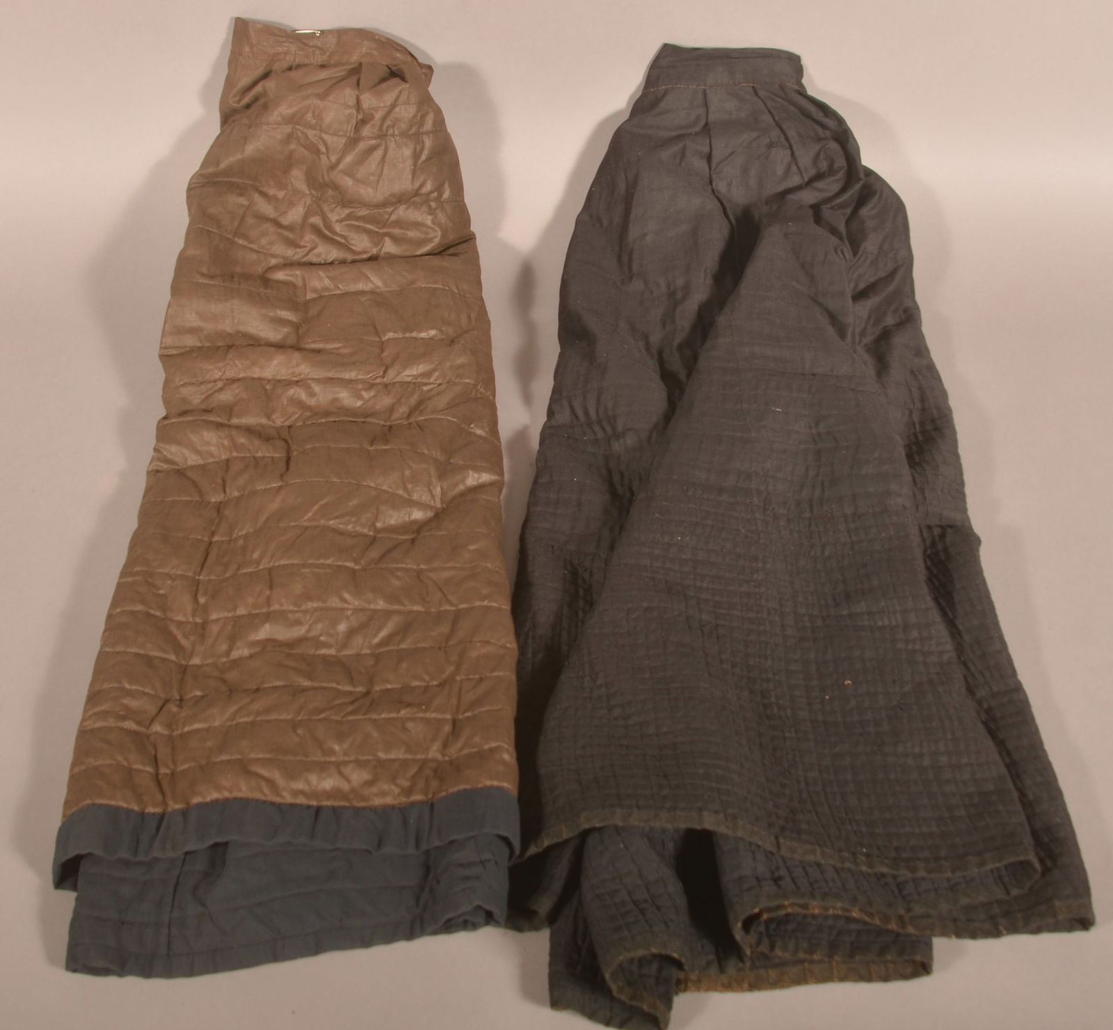 Two 19th C. Quilted Aprons with Polished Cotton. (1 of 5)