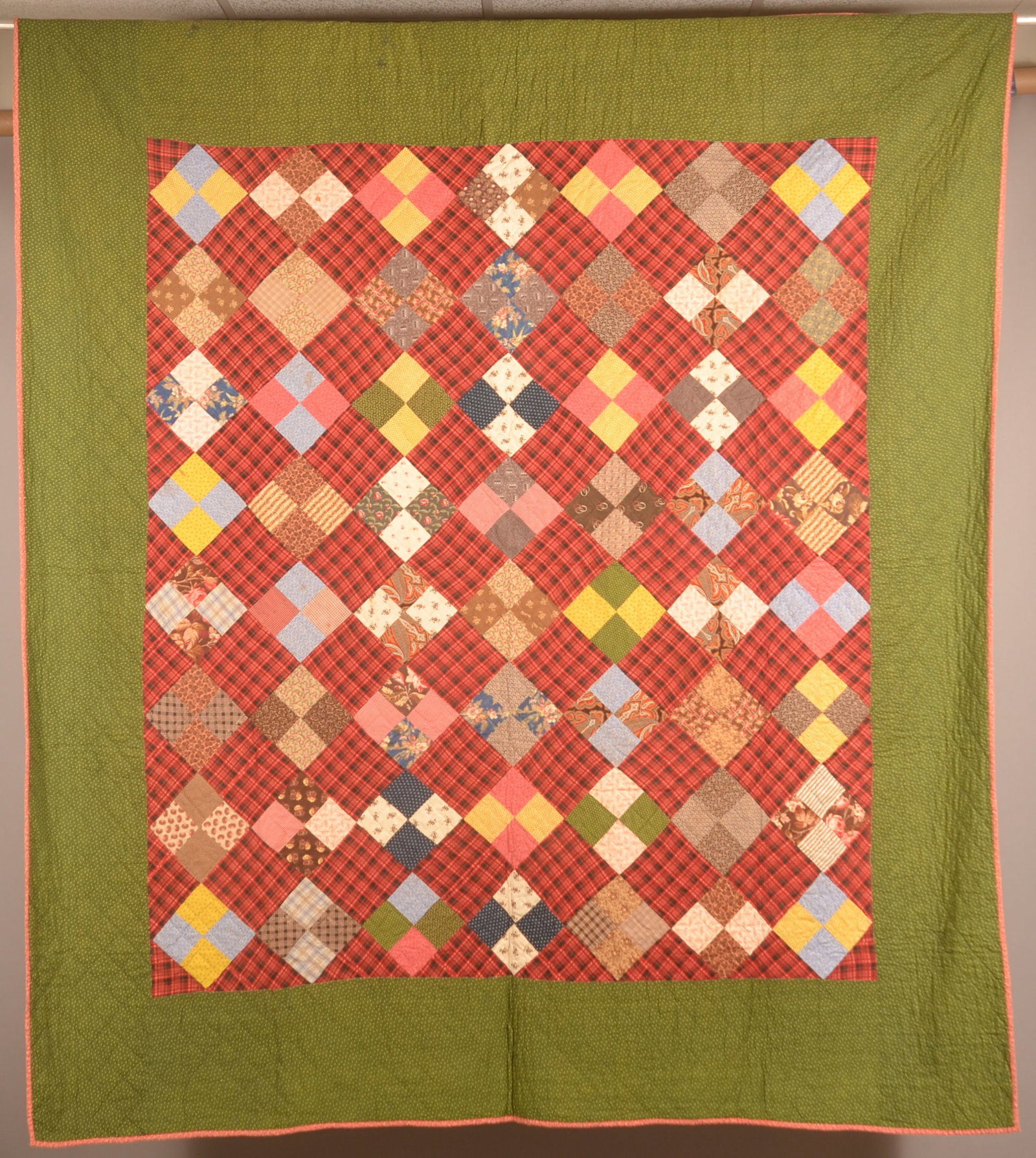 Geometric Patchwork Antique Quilt. (1 of 6)