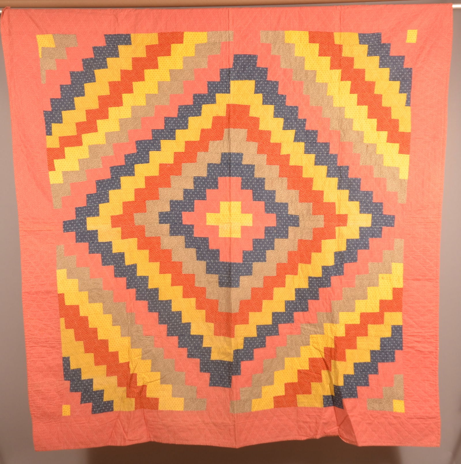 Antique Trip Around The World Patchwork Quilt. (1 of 5)