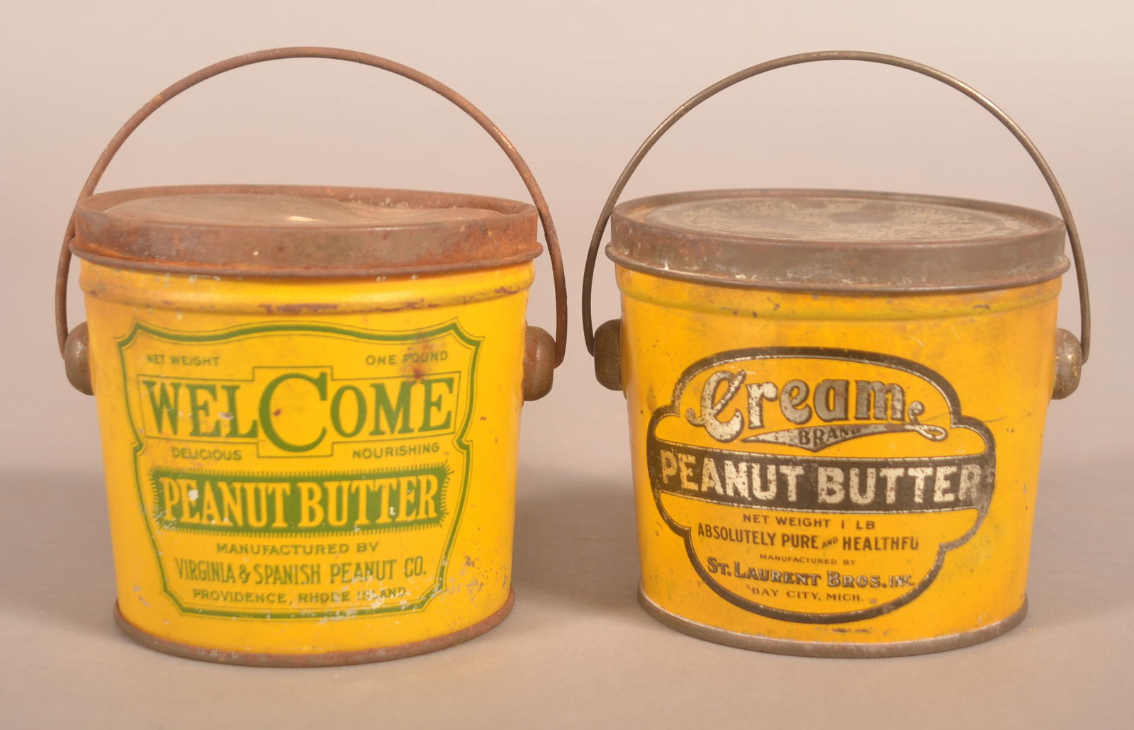 Welcome & Cream Brand Peanut Butter Tins. (1 of 3)