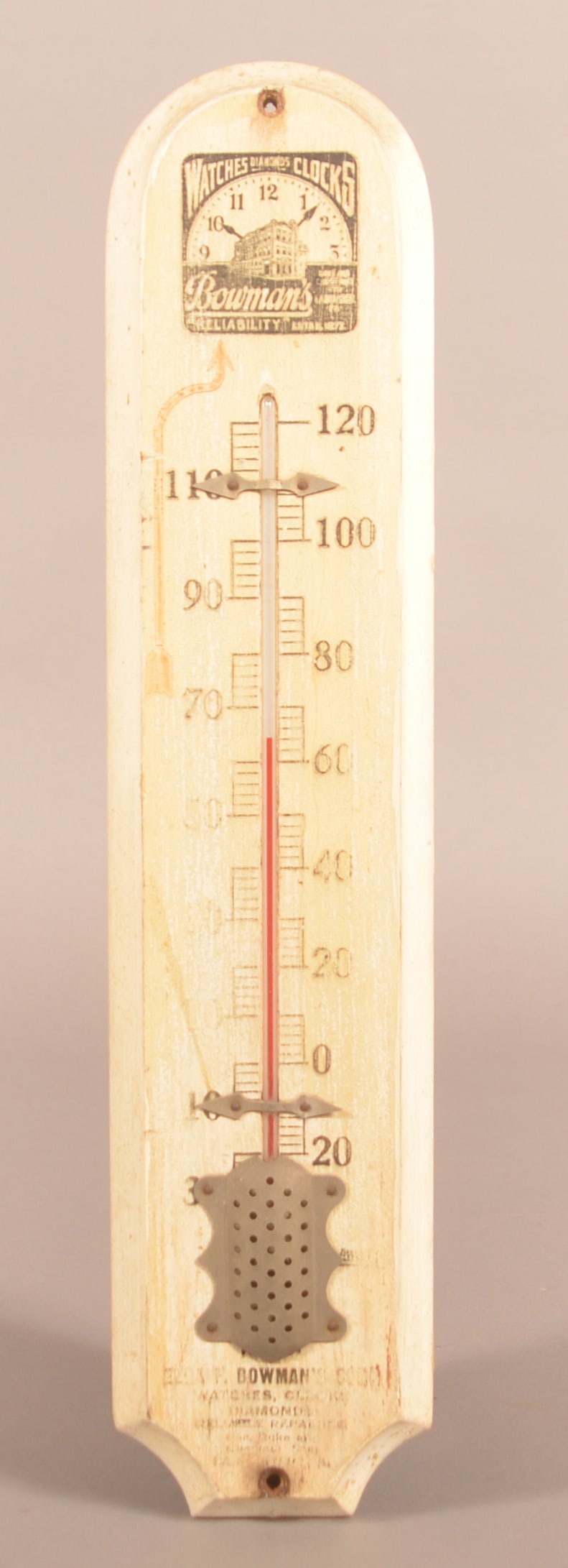 Bowman's Watches & Clocks Advertising Thermometer. (1 of 4)