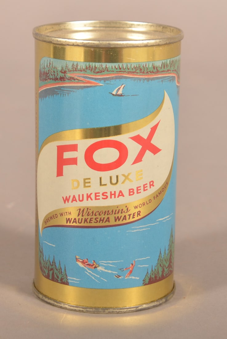 Excellent Fox De Luxe Water Skiing Beer Can. (1 of 3)