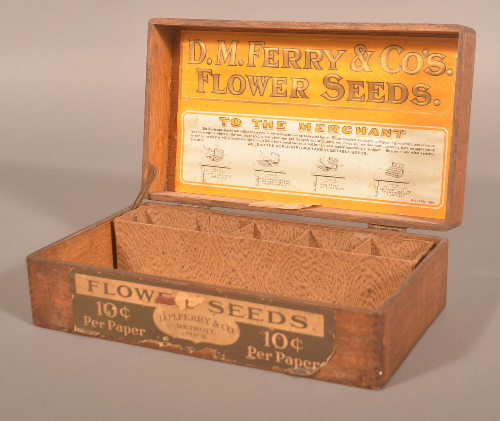 D. M. Ferry Seed Display Box & Bags Incl. Pumpkin. (1 of 3)