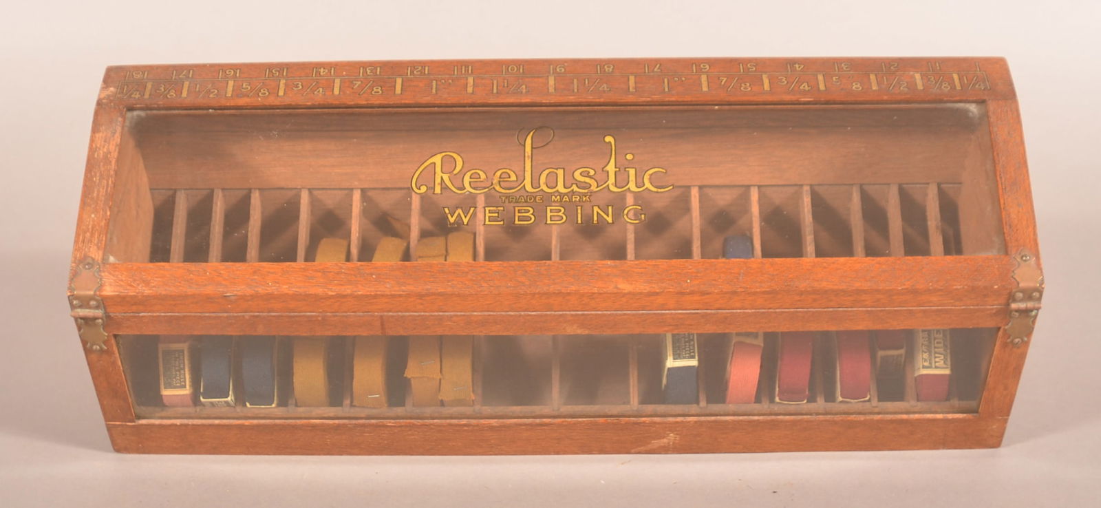 Reelastic Webbing Oak Counter Display. (1 of 4)