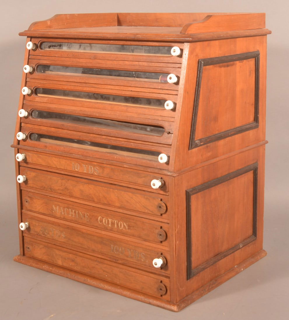 10-Drawer Eastlake Antique Spool Cabinet. (1 of 8)