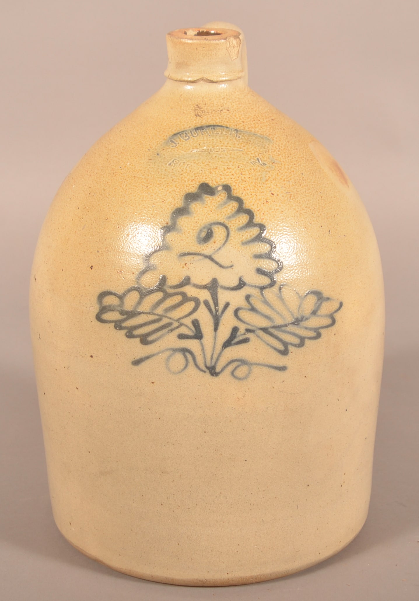 John Burger Freehand-Decorated Stoneware Jug. (1 of 5)