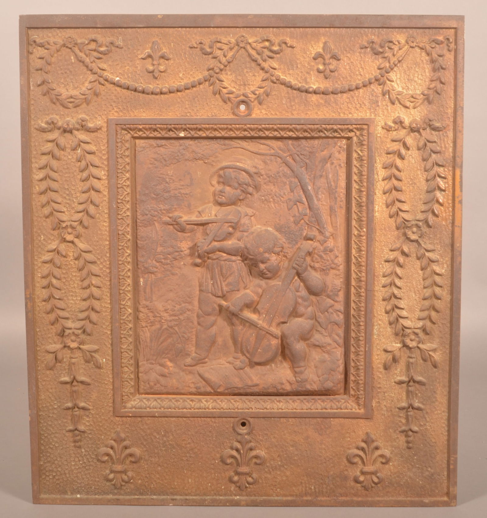 Hammered Iron Arts & Crafts Fireplace Insert. (1 of 4)