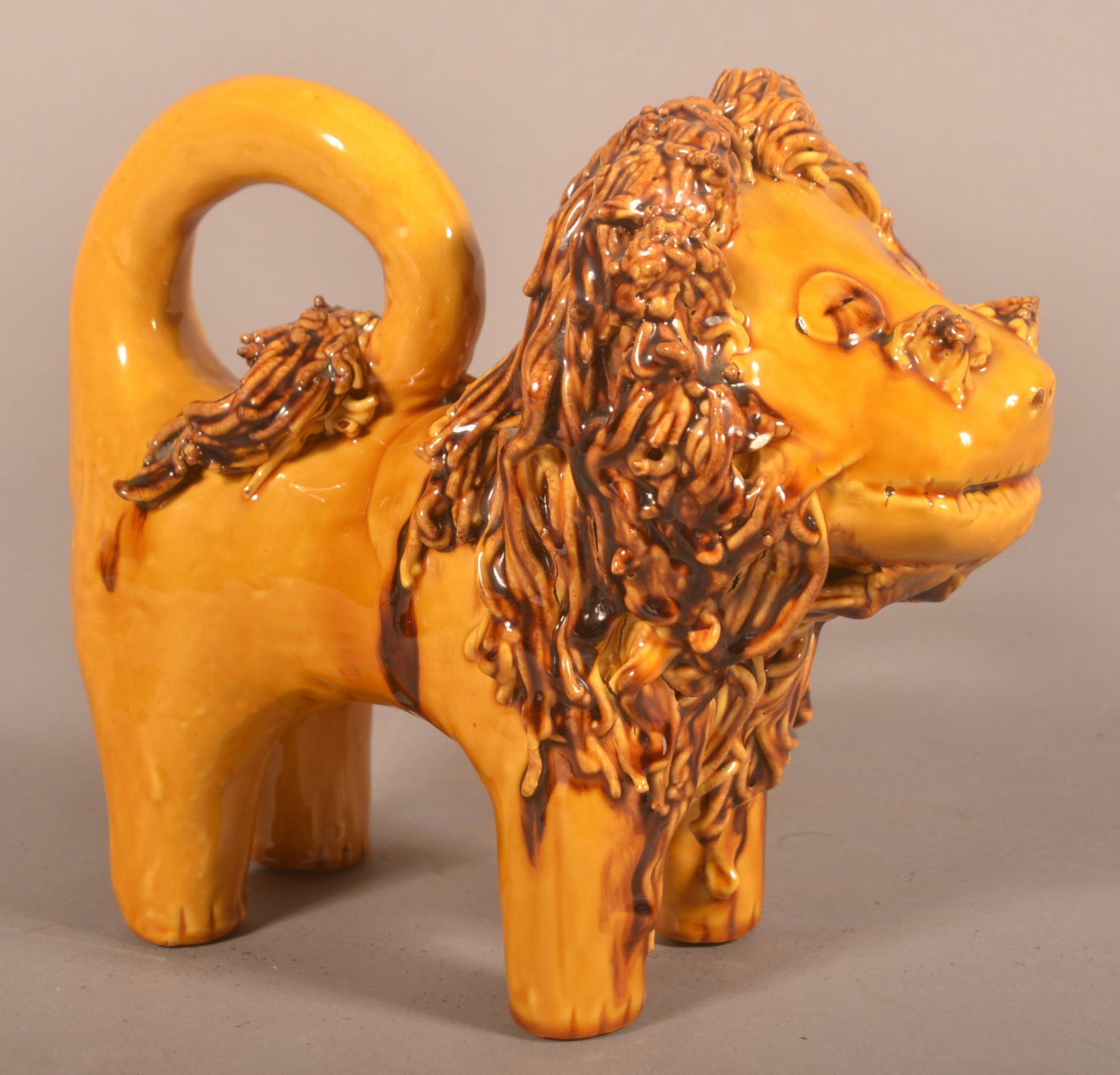 Large Breininger Redware Pottery Lion (1 of 4)