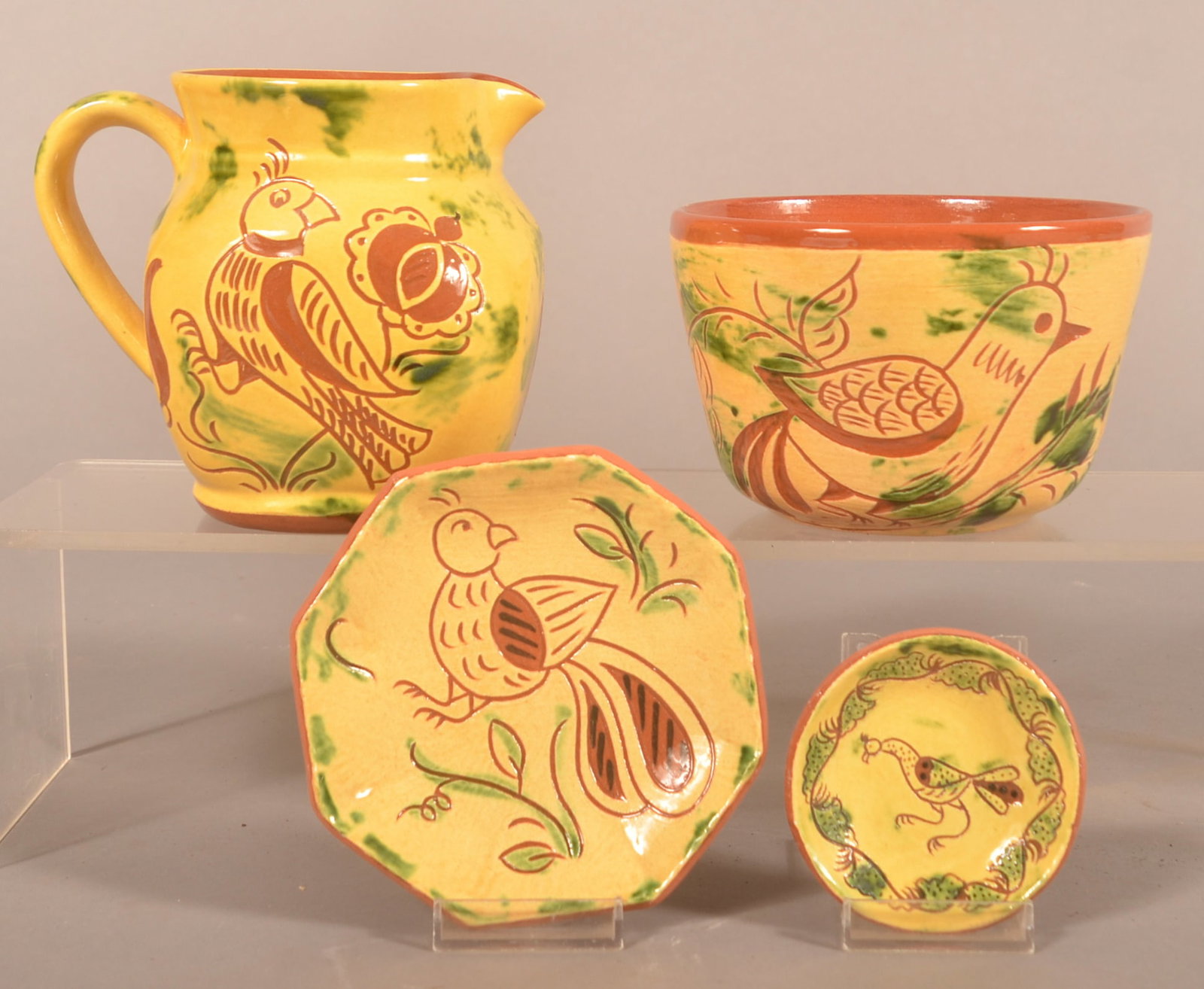 4 Pieces Lester Breininger Redware Pottery (1 of 3)