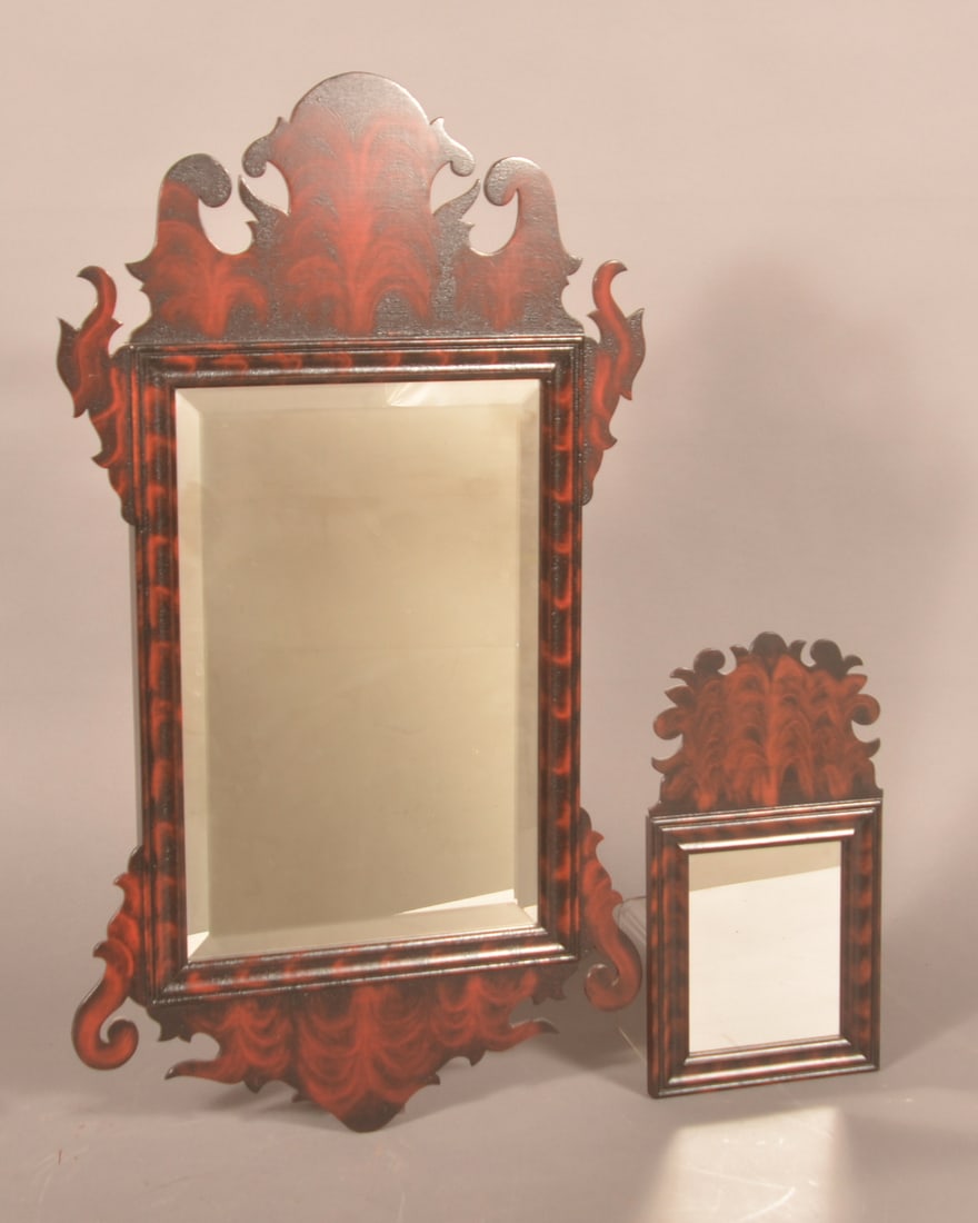 Lg. & Sm. Chippendale Paint-Decorated Mirrors (1 of 4)