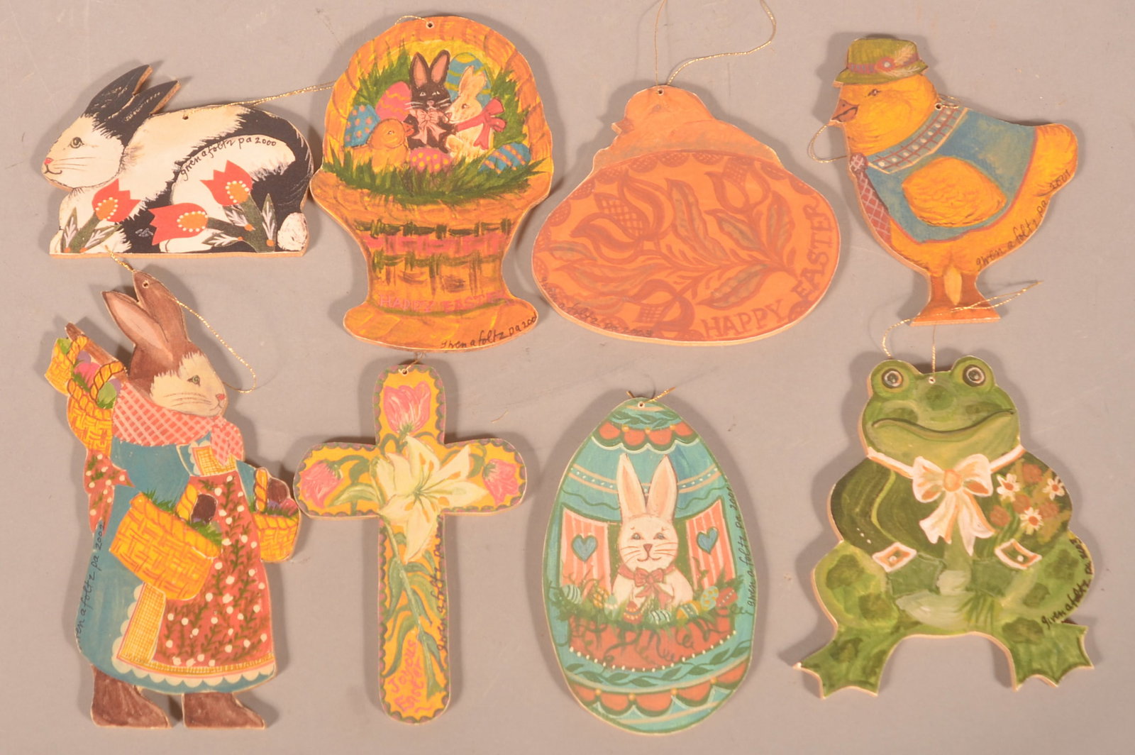 8 Gwen Foltz Folk Art Easter Ornaments (1 of 1)