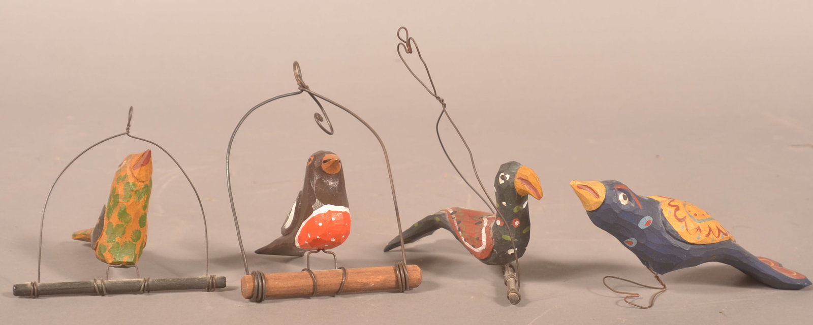 4 Carved Jonathan Bastian Folk Art Birds (1 of 7)