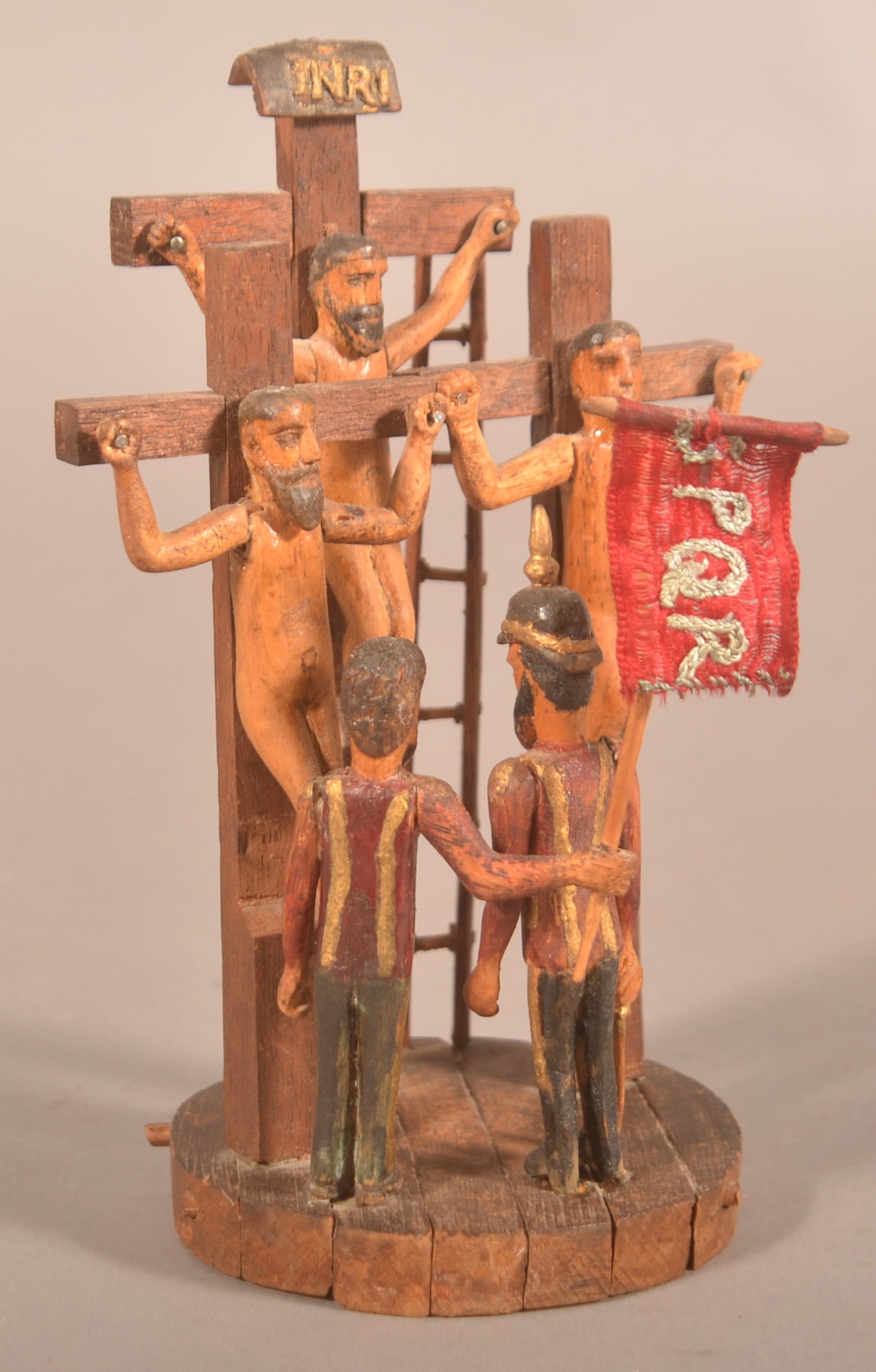 Folk Art Carved Wood Crucifixion (1 of 3)