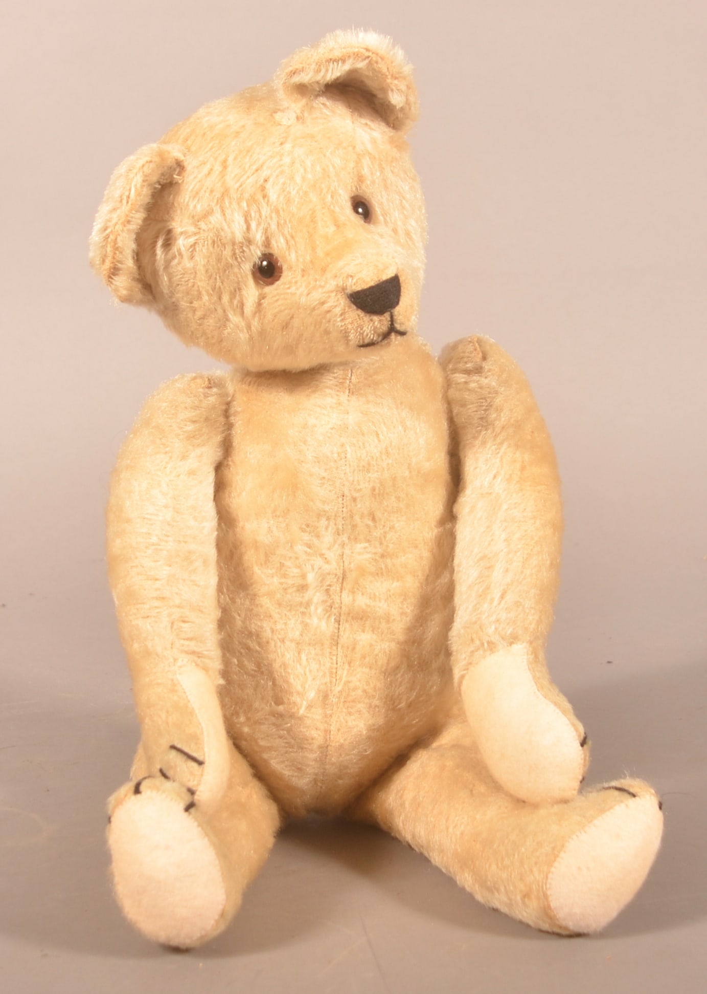 Early White Mohair Straw-Filled Teddy Bear (1 of 5)
