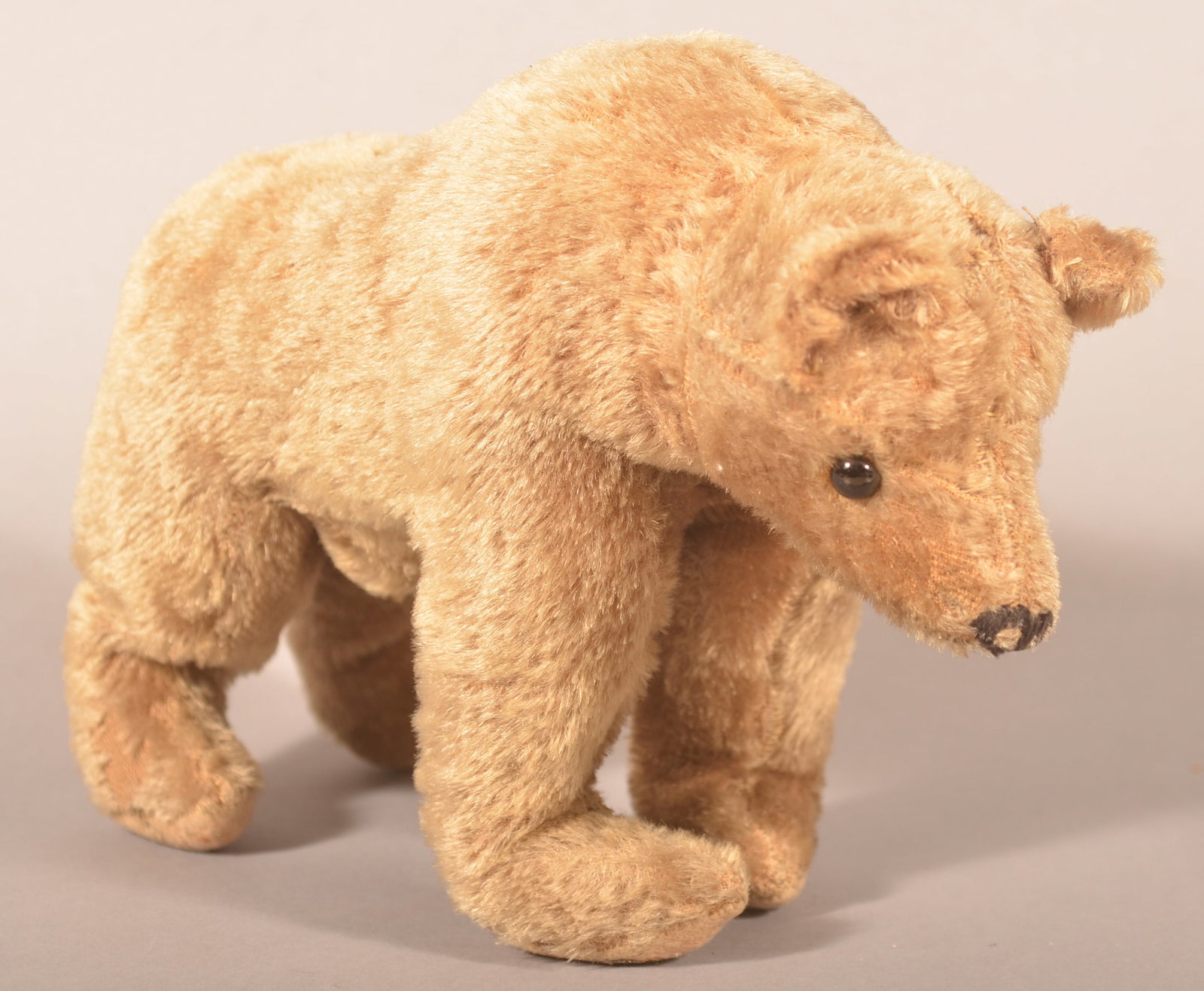 Antique Mohair Straw-Filled Bear on All Fours (1 of 6)