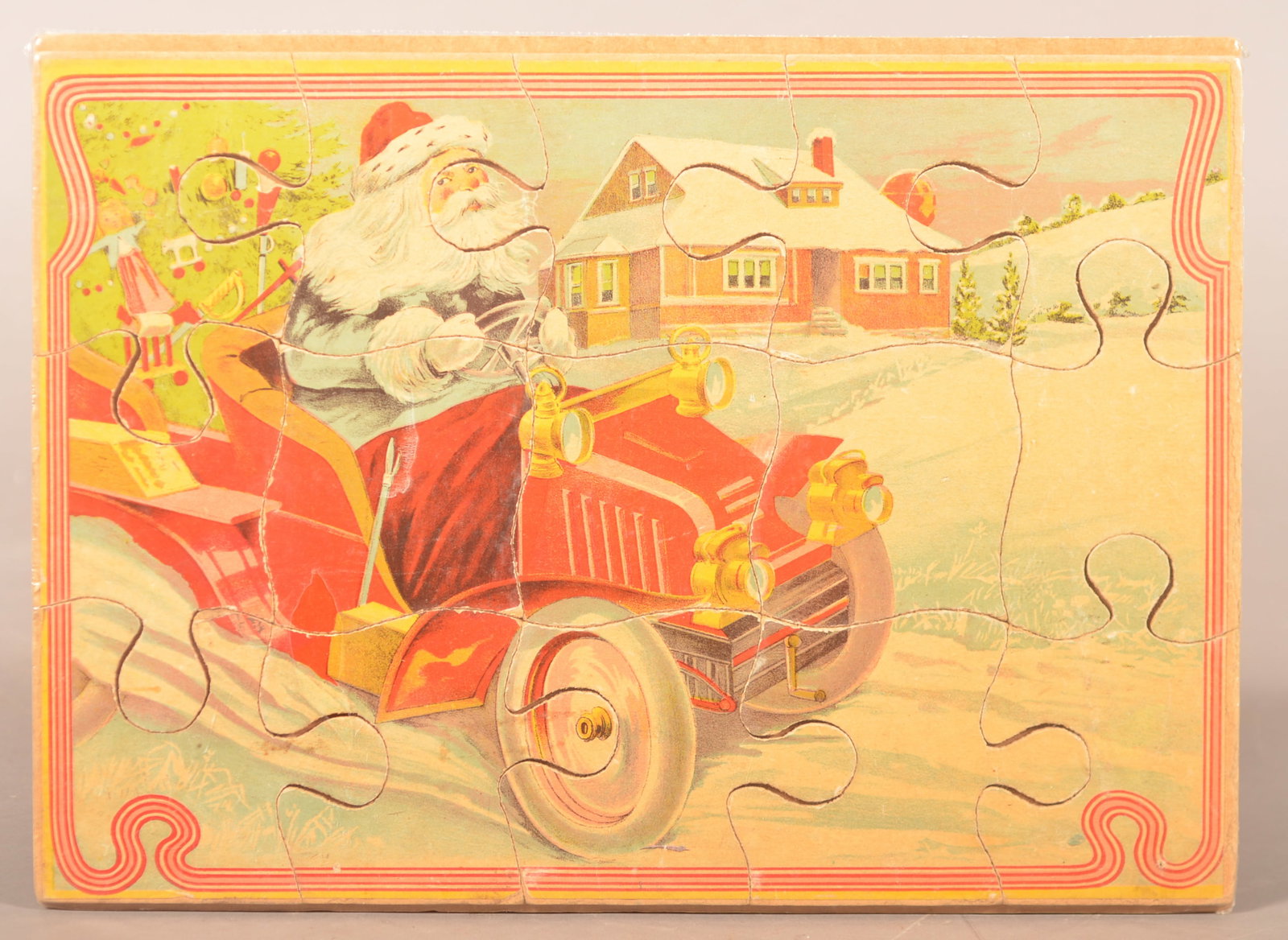 Early Lithographed Christmas Santa Puzzle (1 of 2)