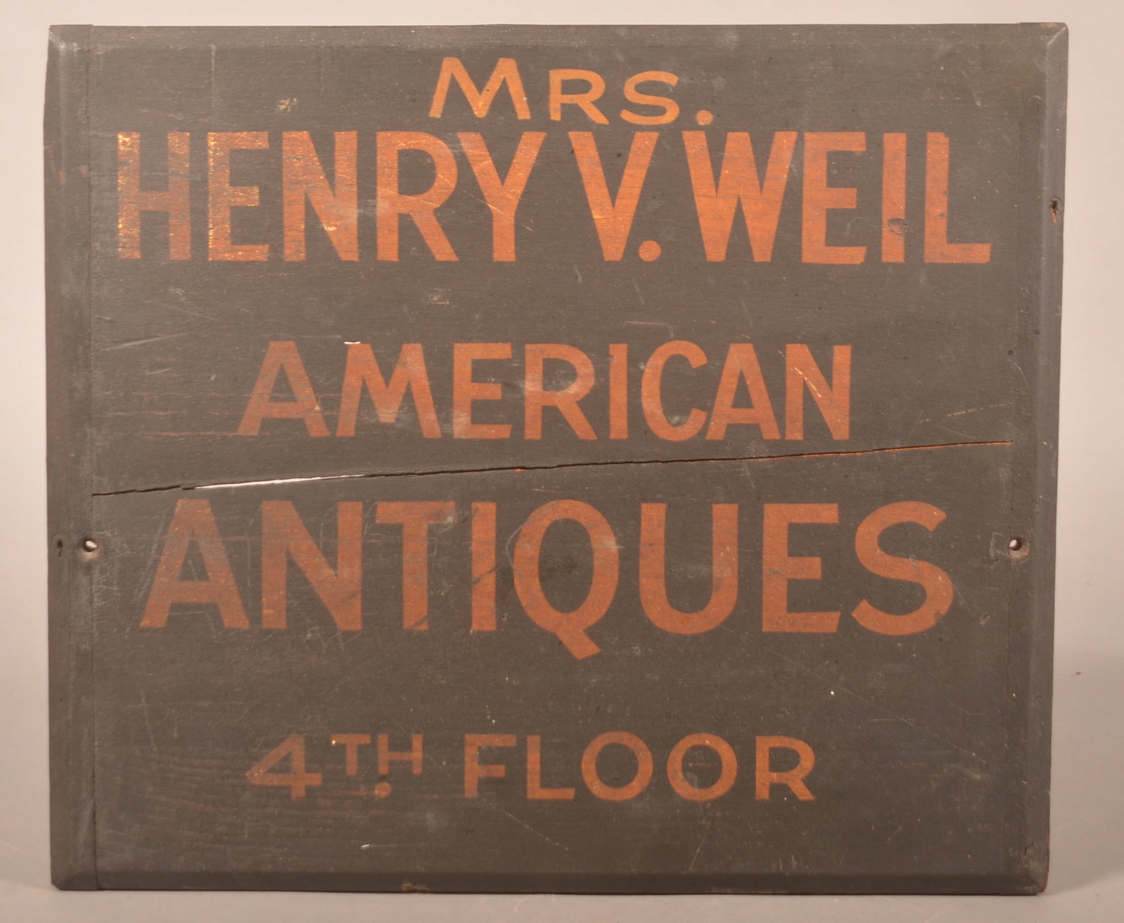 Manheim "Mrs. Henry V. Weil Antiques" Trade Sign (1 of 3)