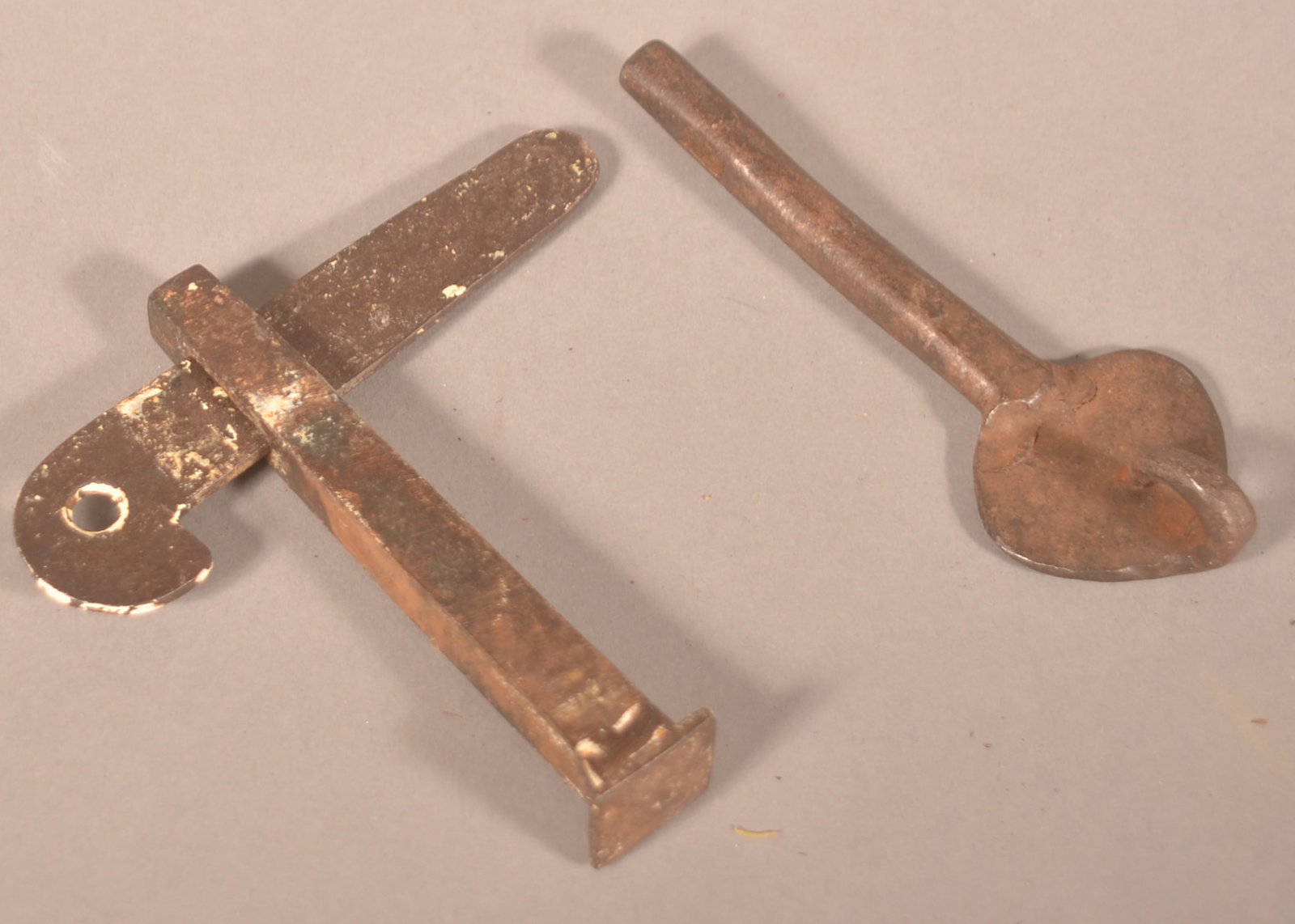 2 Rare Wrought Iron Indian Door Locks & Key (1 of 6)