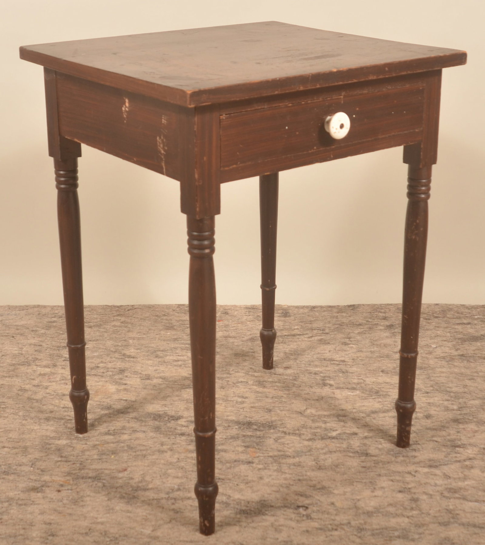 Paint-Decorated 1-Drawer Sheraton Country Stand (1 of 5)