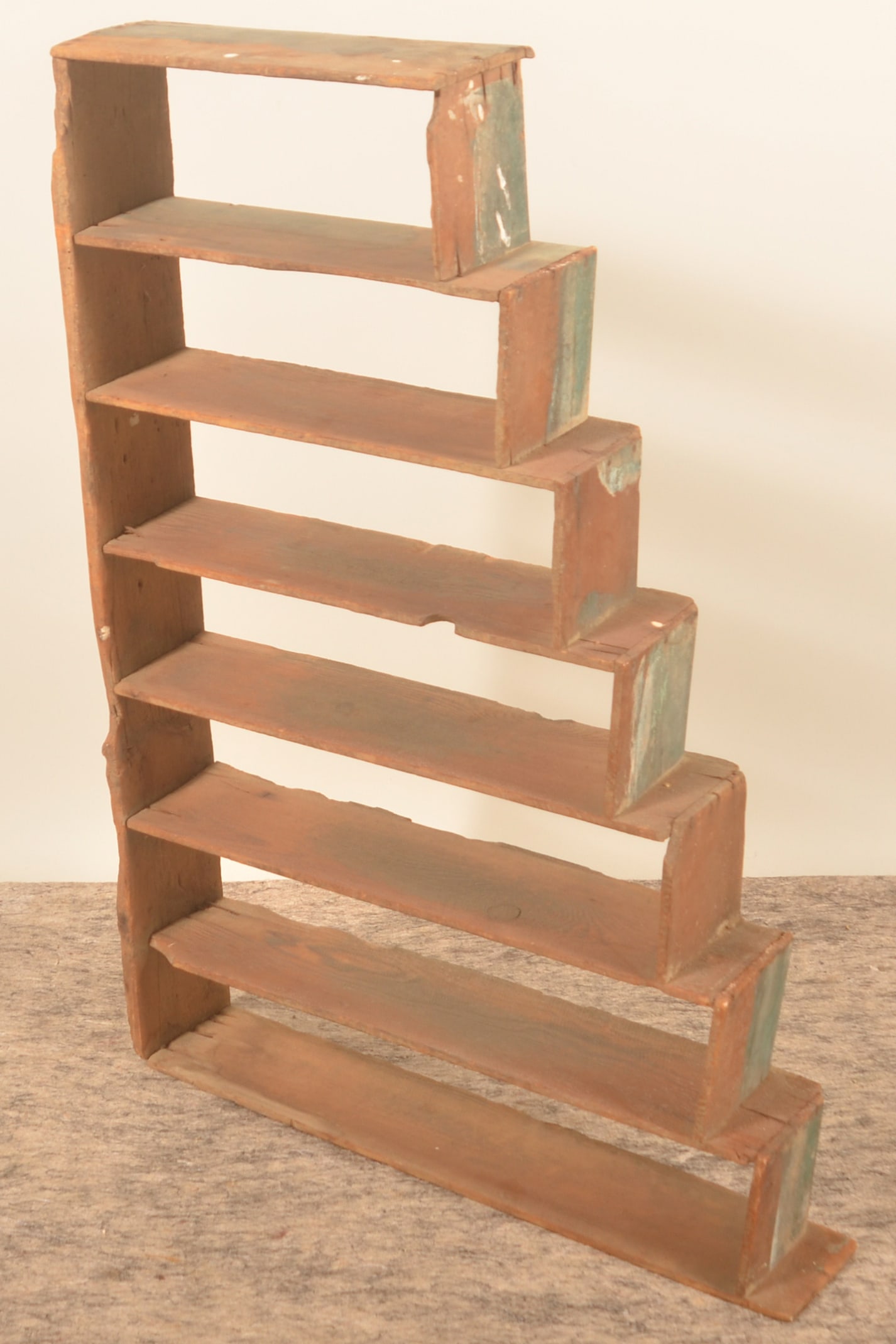 Large Wood Blue Paint Lancaster Co. Tobacco Sizer: Great worn finish with remnants of blue paint. 1900-1920. Pine with round nails. 43 1/2"H x 30 1/2"W x 5 3/4"D