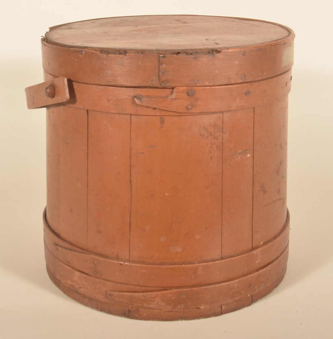 Large Painted Wood Firkin with Handle (1 of 5)
