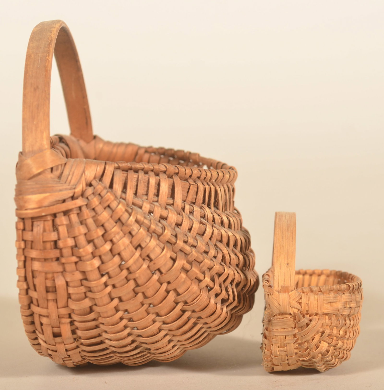 2 Splint Oak Wall Baskets - 2