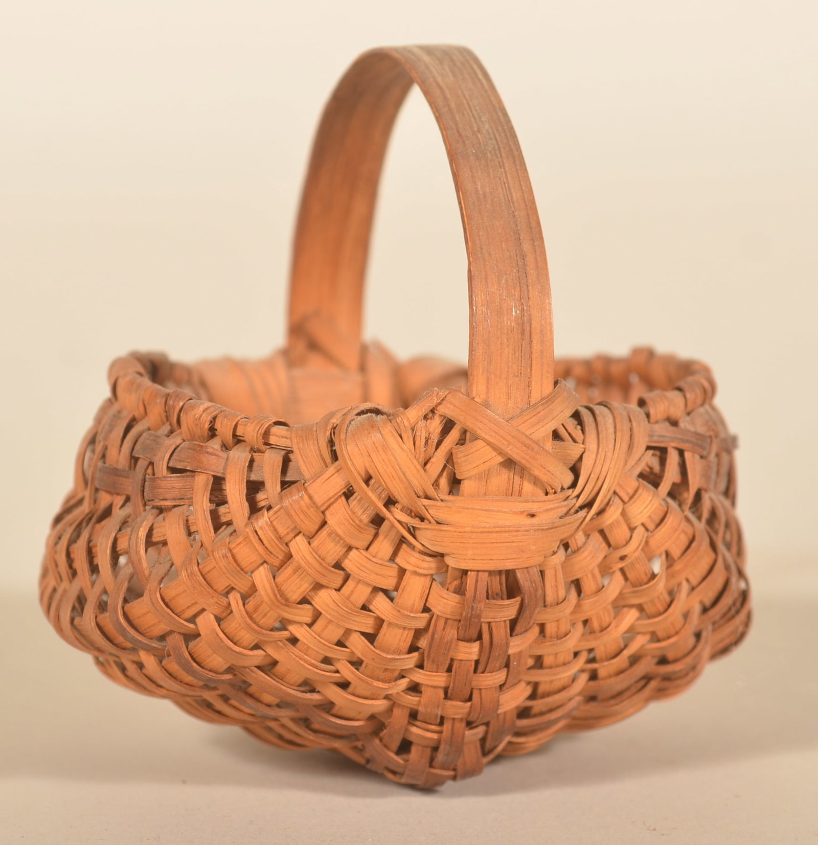 Early Antique Splint Oak Miniature Basket (1 of 5)